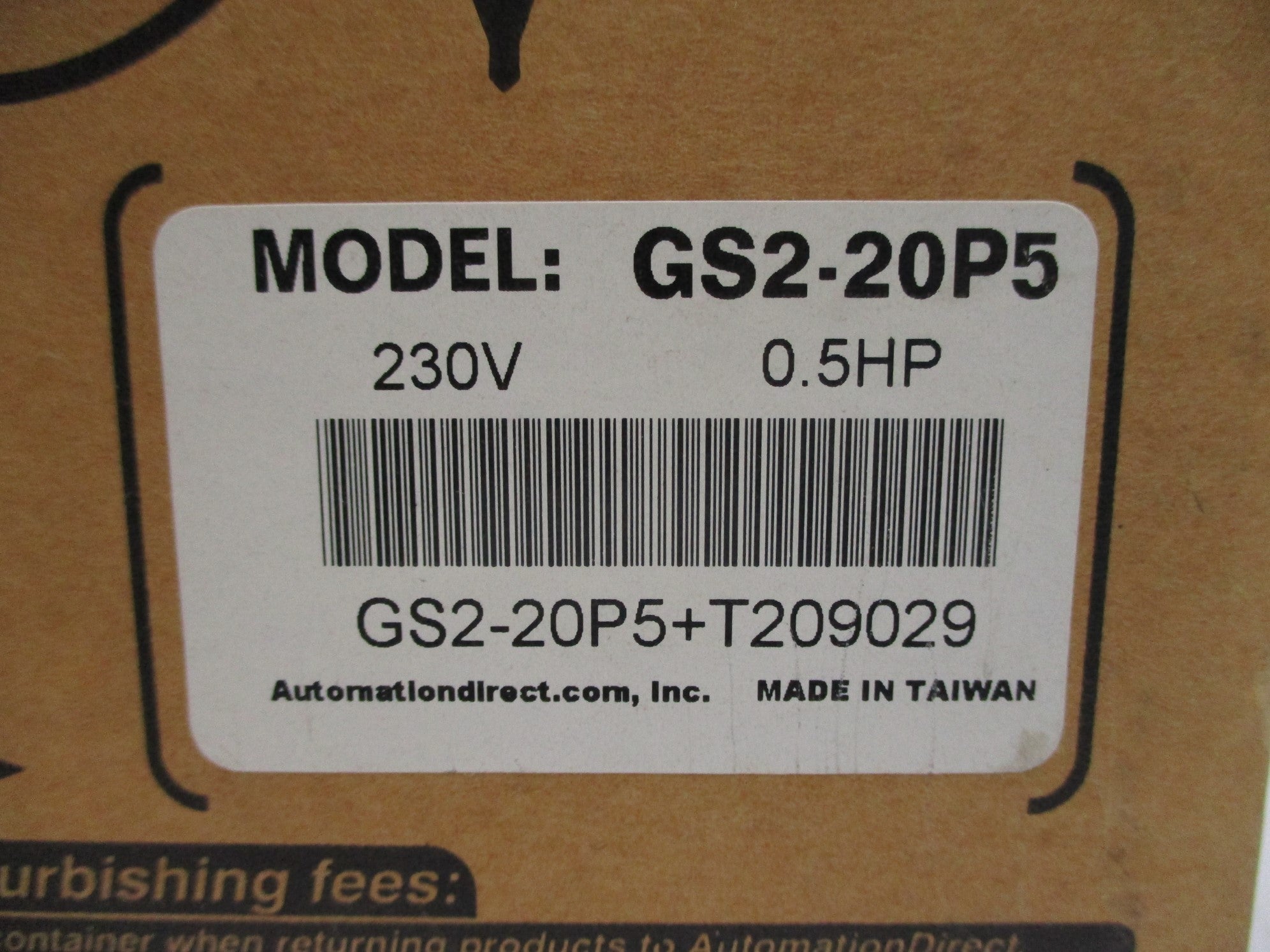 AUTOMATION DIRECT GS2-20P5 NSMP
