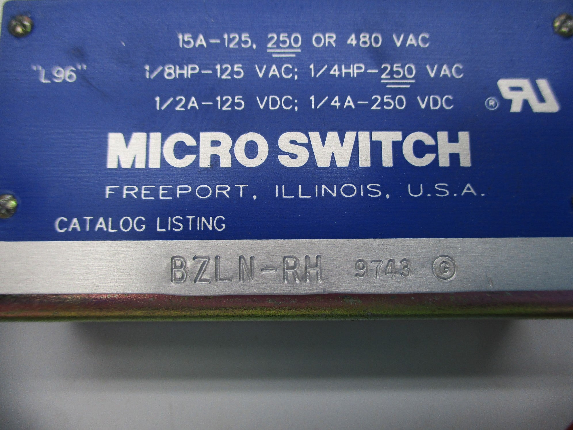 MICROSWITCH BZLN-RH (GREY) NSNP