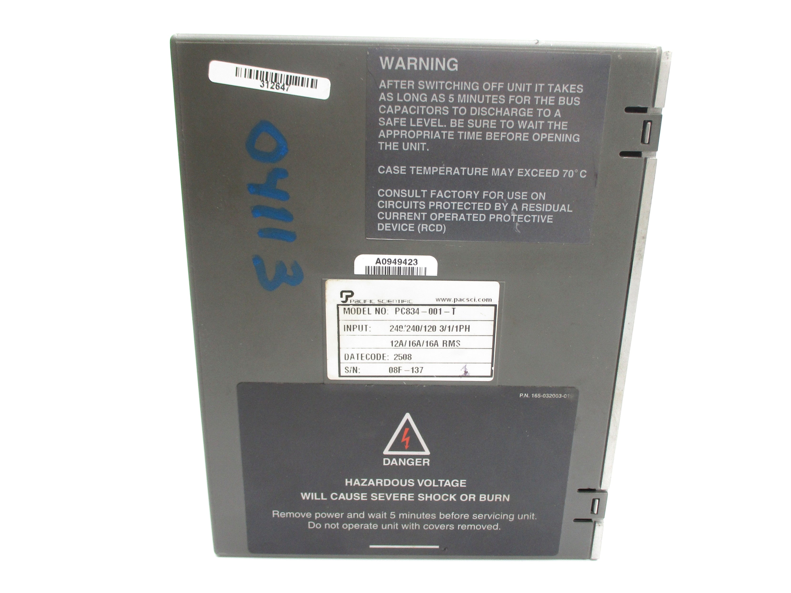 PACIFIC SCIENTFIC PC834-001-T NSNP