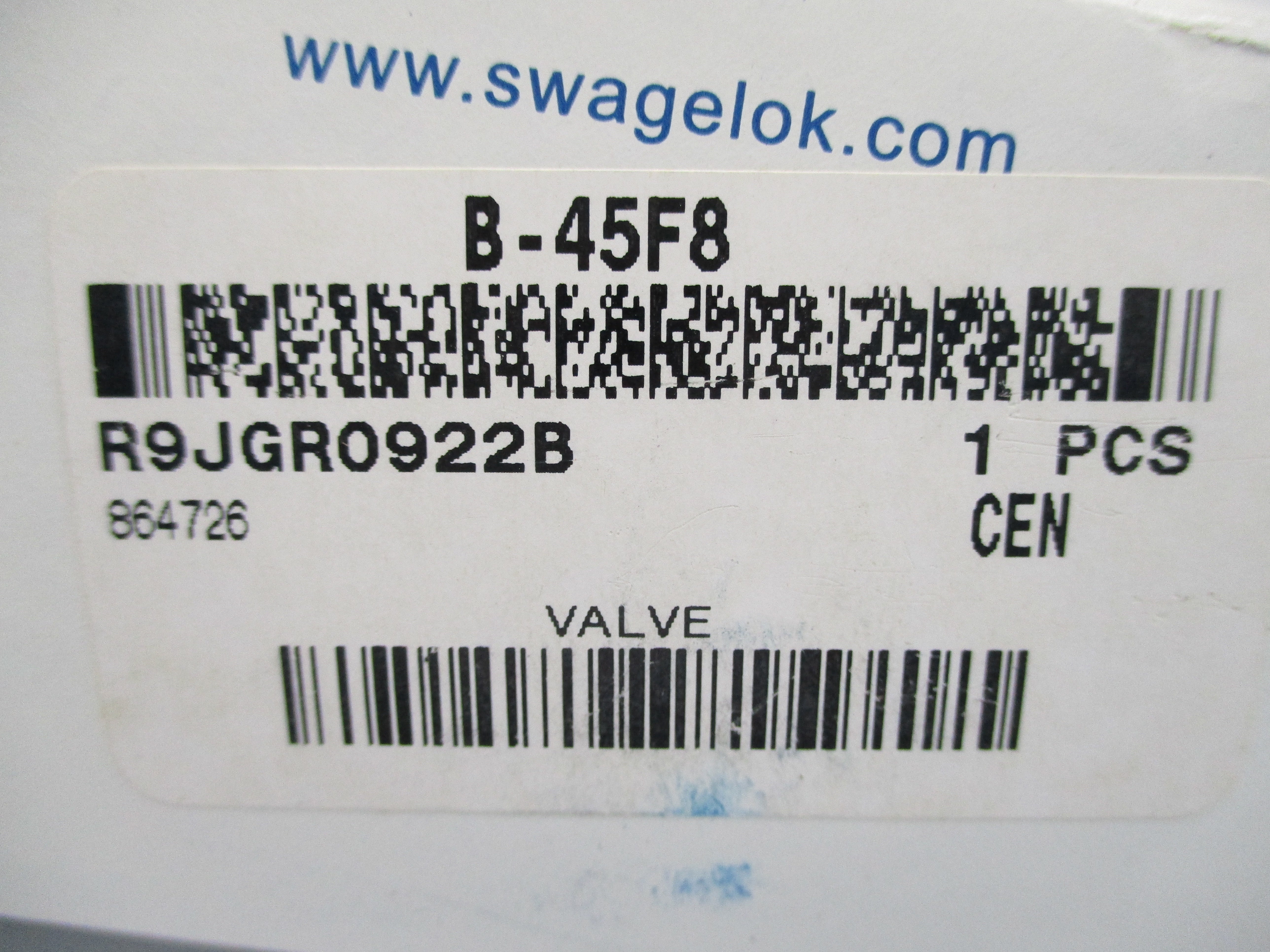 SWAGELOK B-45F8 2500PSIG NSMP