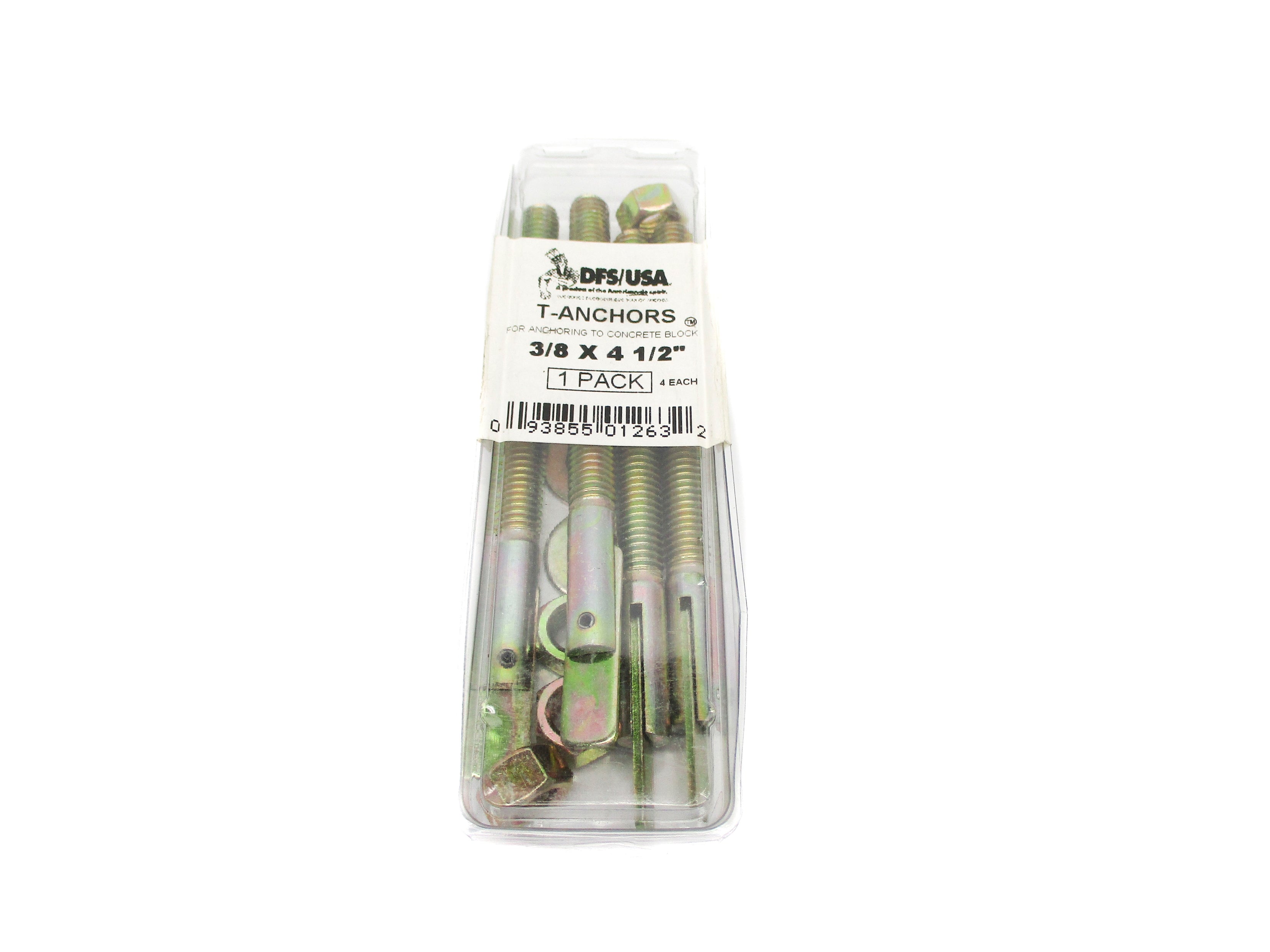 T-ANCHORS 3/8X4-1/2 (PKG OF 4) NSMP