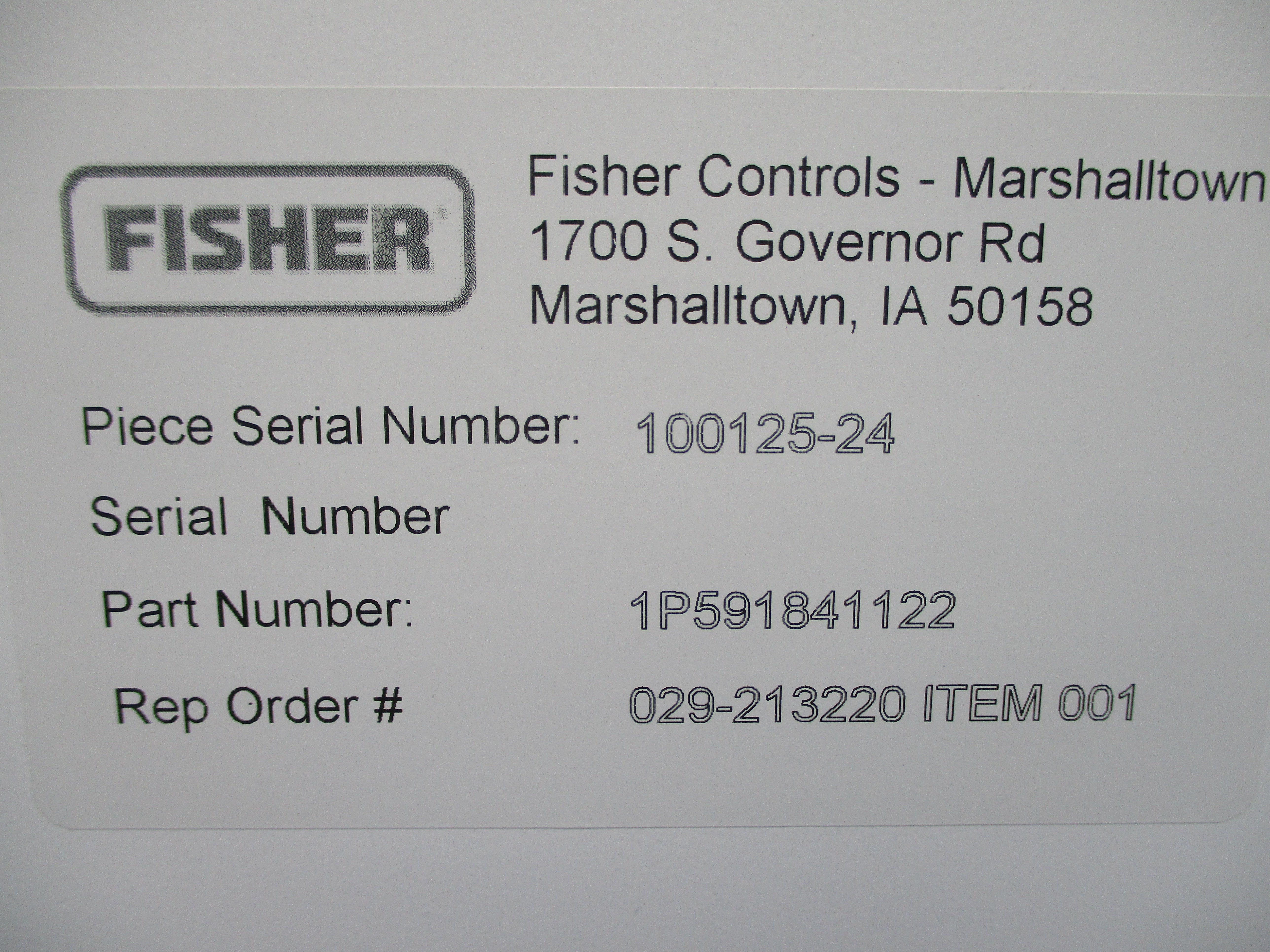 FISHER 1P591841122 NSMP