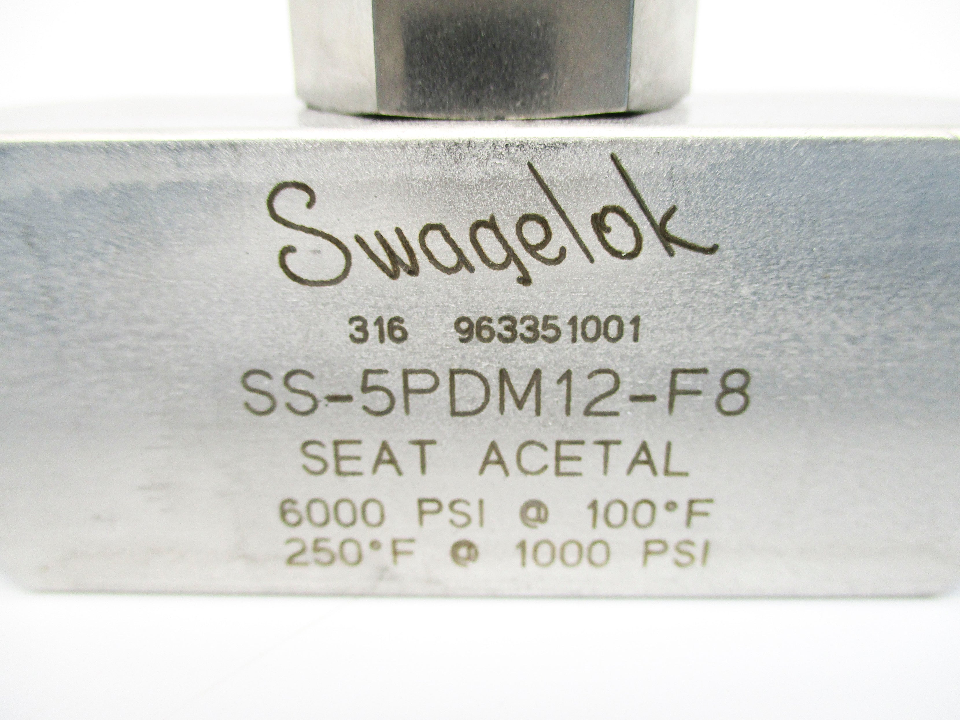 SWAGELOK SS-5PDM12-F8 6000PSI NSNP