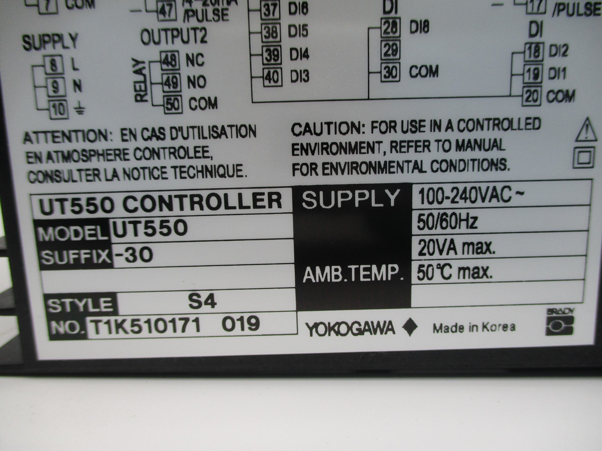 YOKOGAWA UT550-30 NSNP