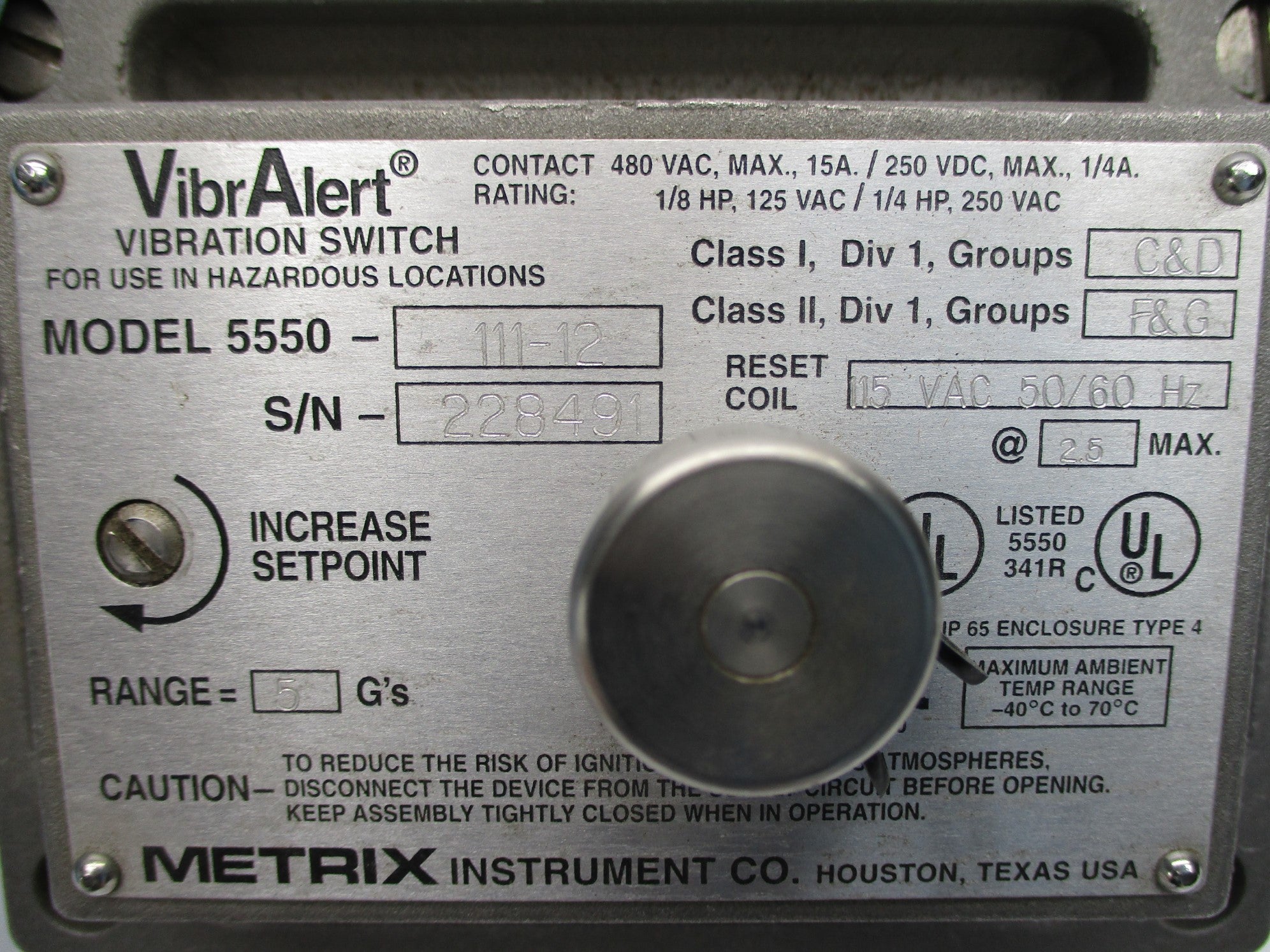 METRIX INSTRUMENT 5550-111-12 NSNP