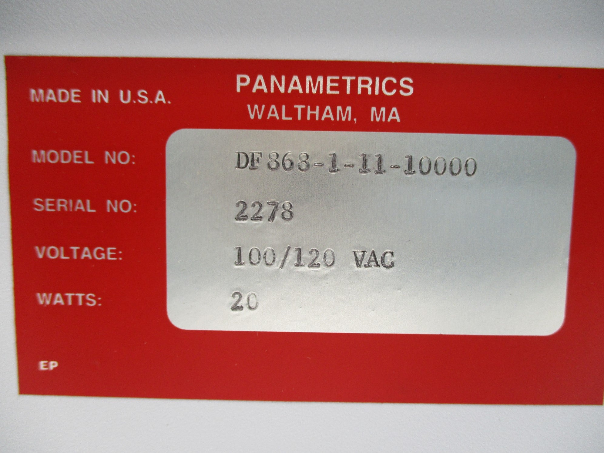 PANAMETRICS DF868-1-11-10000 NSNP