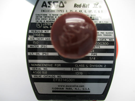 ASCO EF8314G301 150PSI 24VDC NSNP