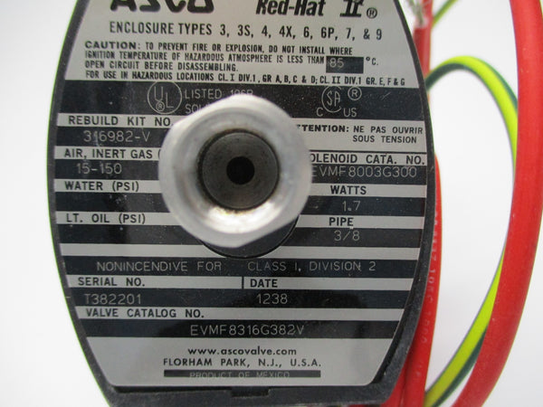 ASCO EVMF8316G382V 15-150PSI 24VDC NSNP