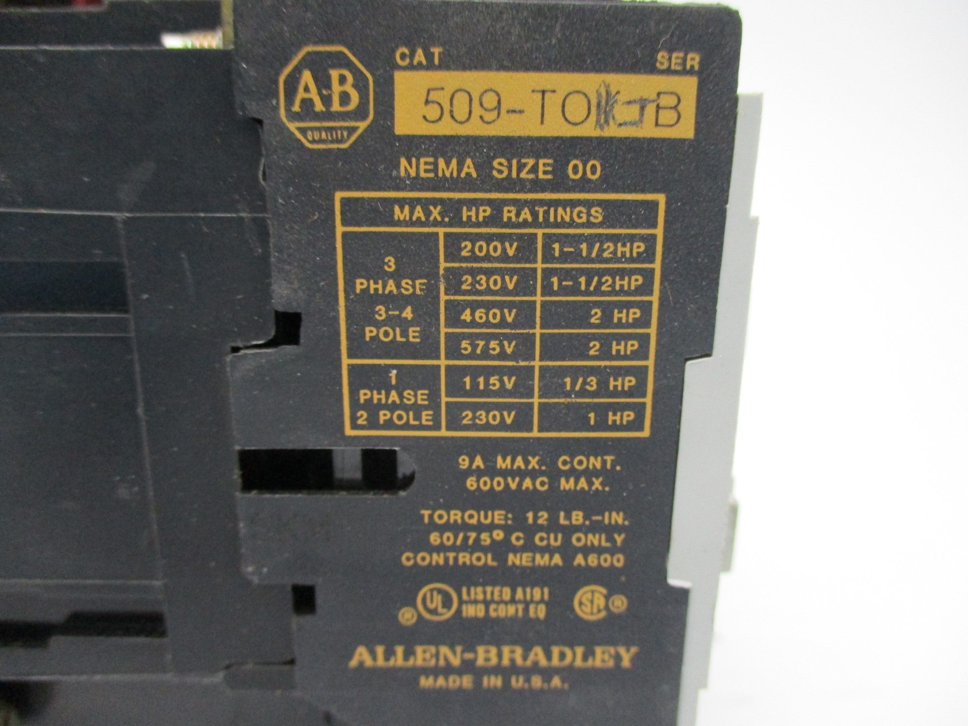 INDUSTRIAL SPARE PART 509-TOJ SER. B NSNP