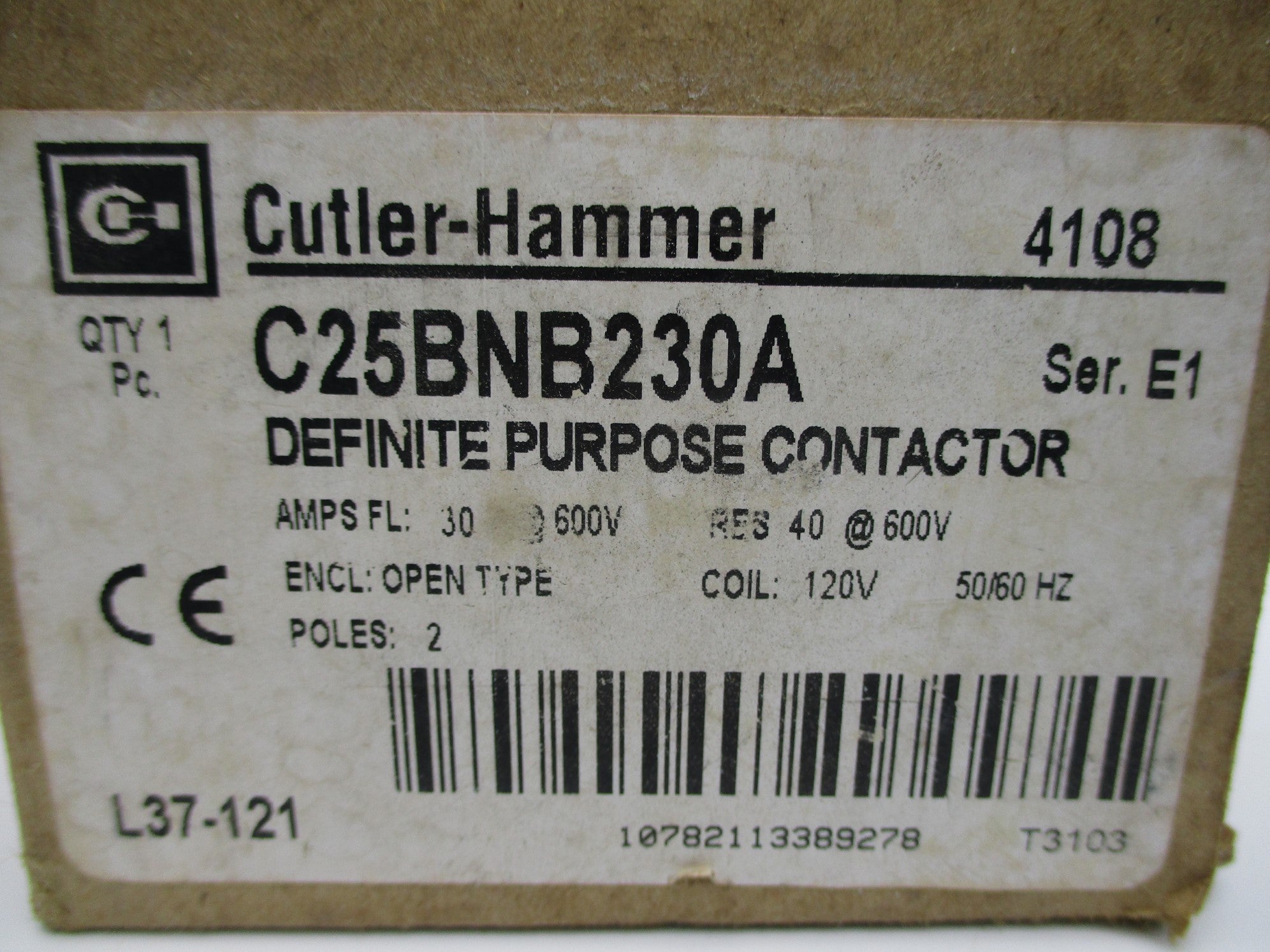 CUTLER HAMMER C25BNB230A SER. E1 120V NSMP