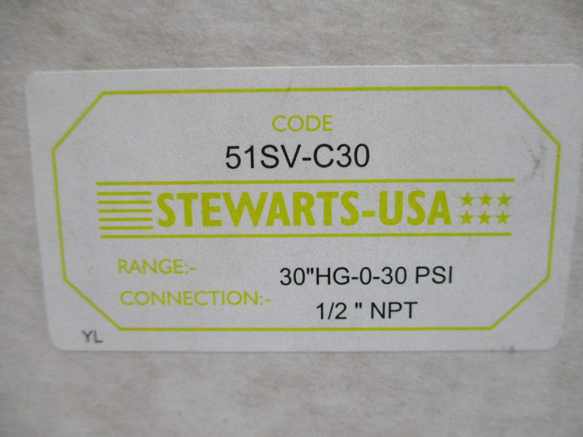 STEWARTS-USA 51SV-C30 30"HG-0-30PSI NSMP