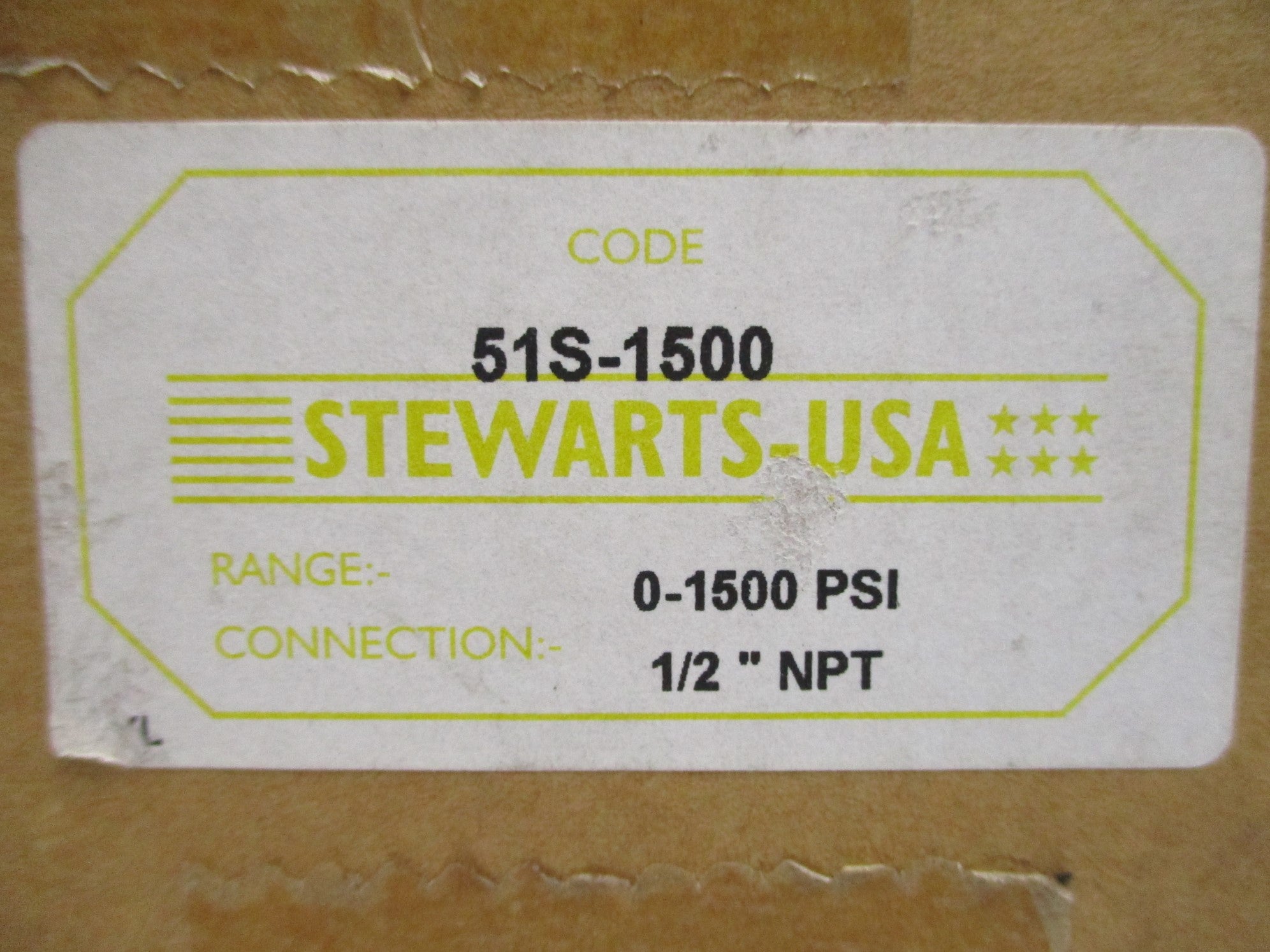 STEWARTS-USA 51S-1500 0-1500PSI NSMP
