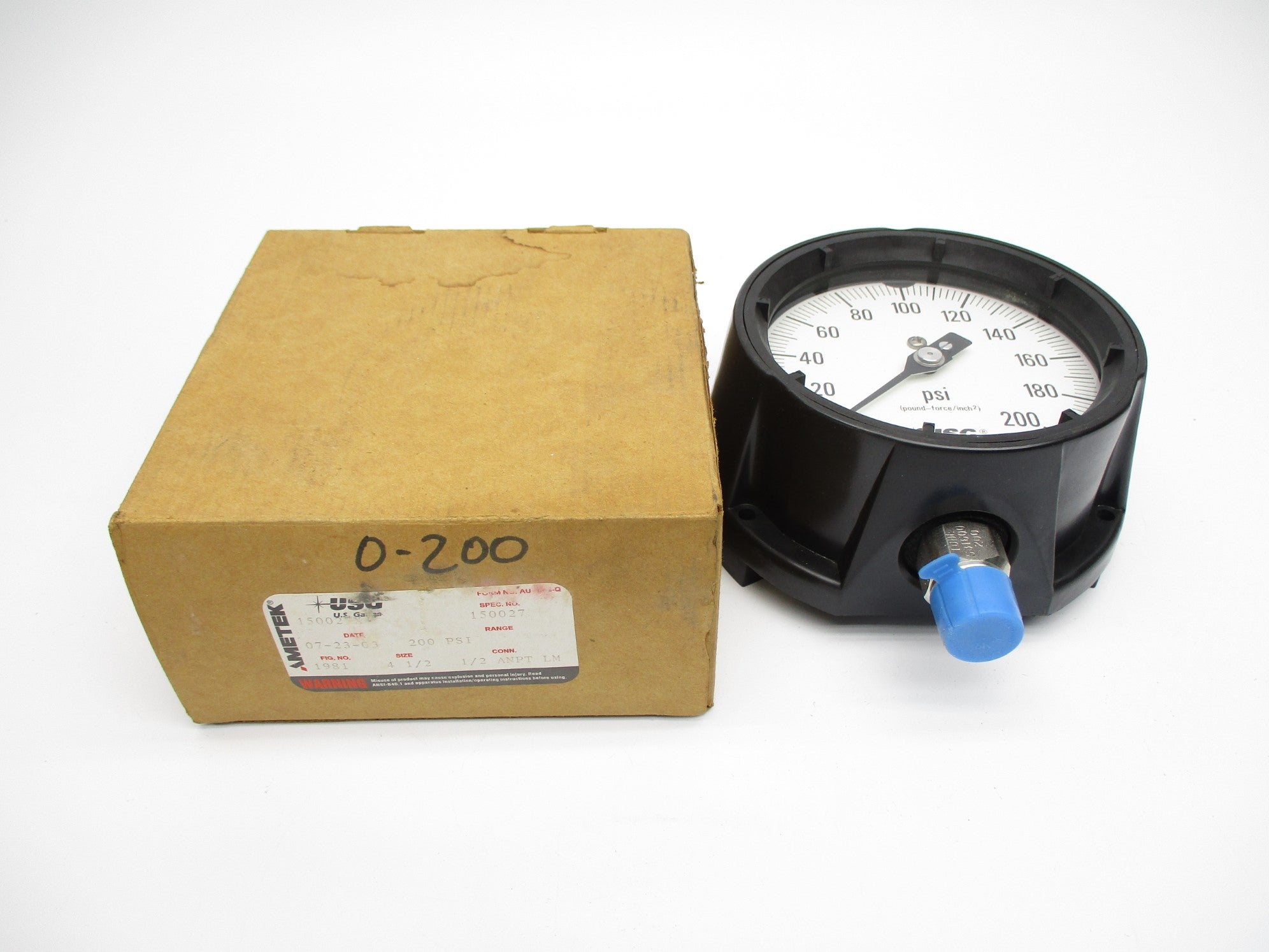 AMETEK 150027X 0-200PSI NSMP