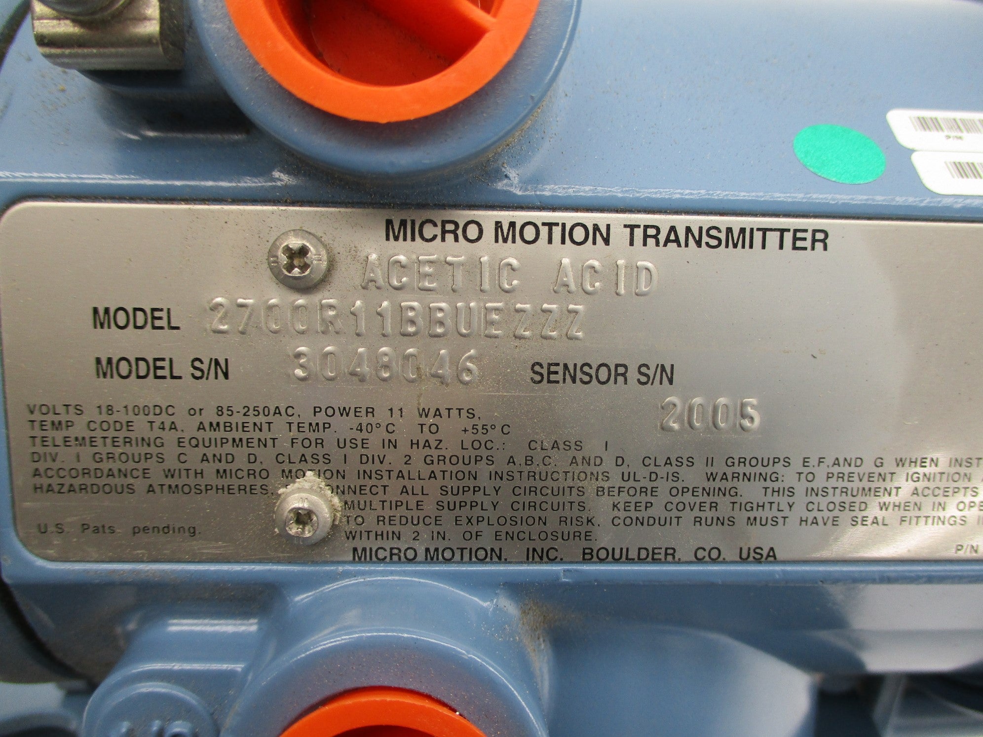 MICRO MOTION 2700R11BBUEZZZ NSNP