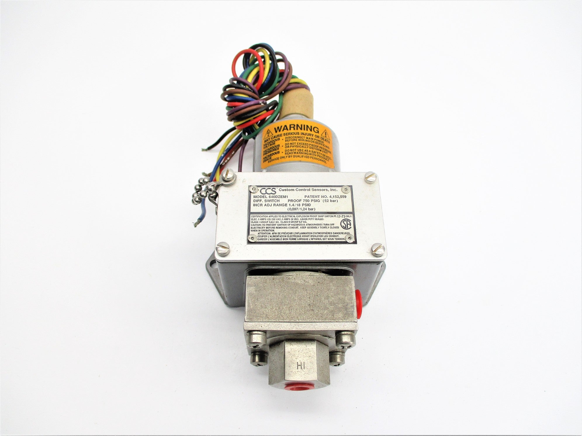 CUSTOM CONTROL SENSORS 646DZEM1 1.4/18PSID NSNP