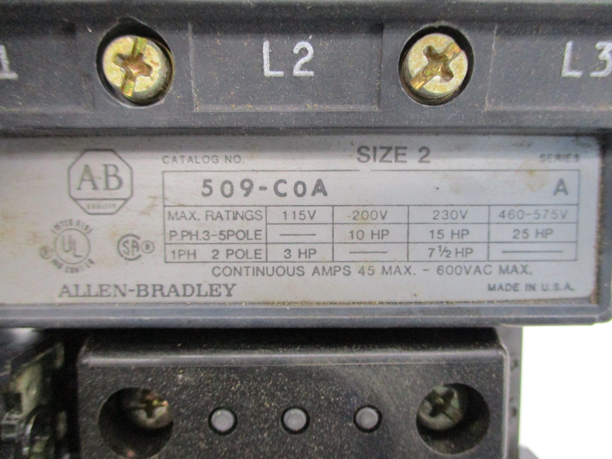 ALLEN BRADLEY 509-COA SER. A NSNP