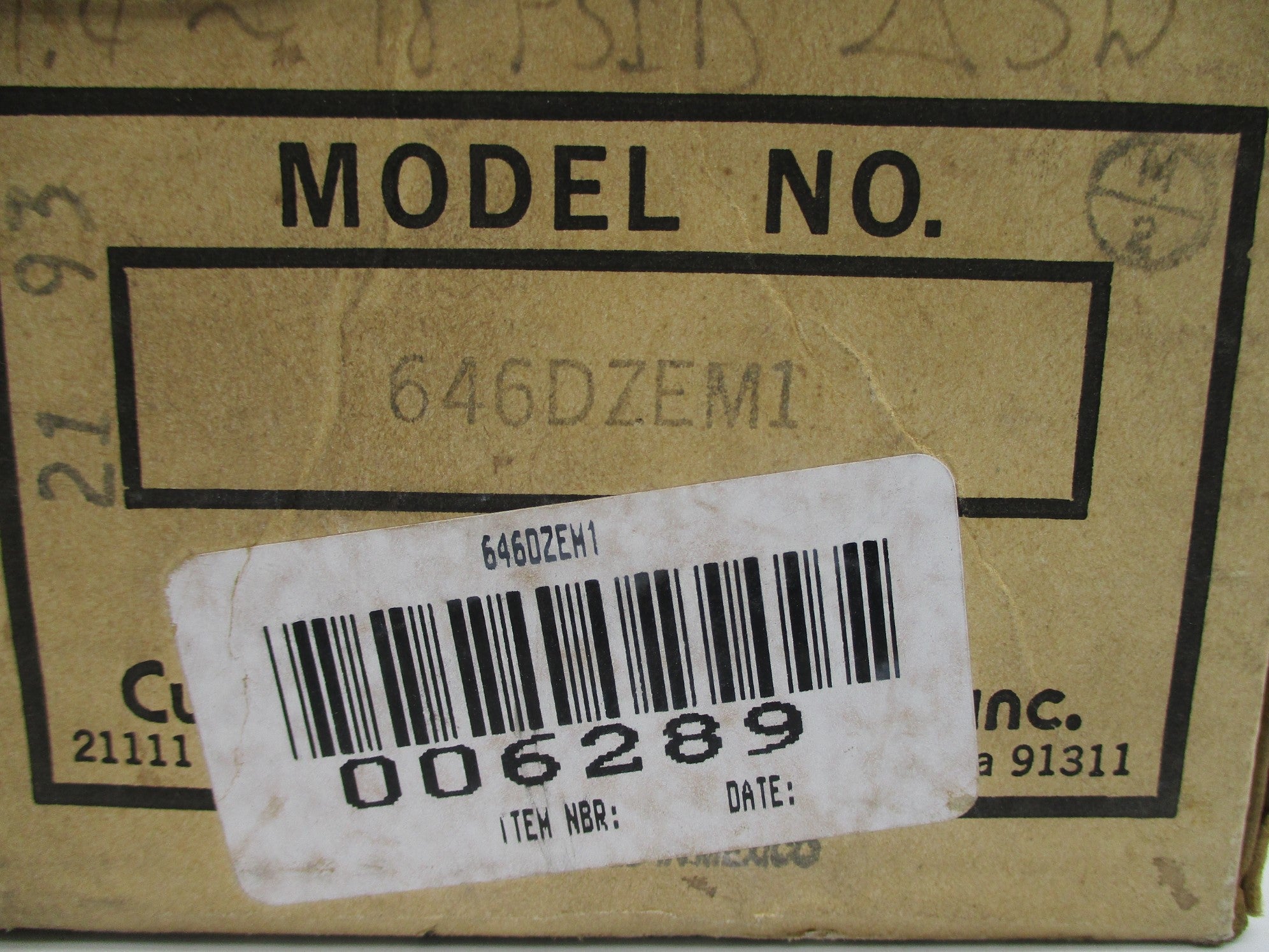 CUSTOM CONTROL SENSORS 646DZEM1 1.4/18PSID NSMP