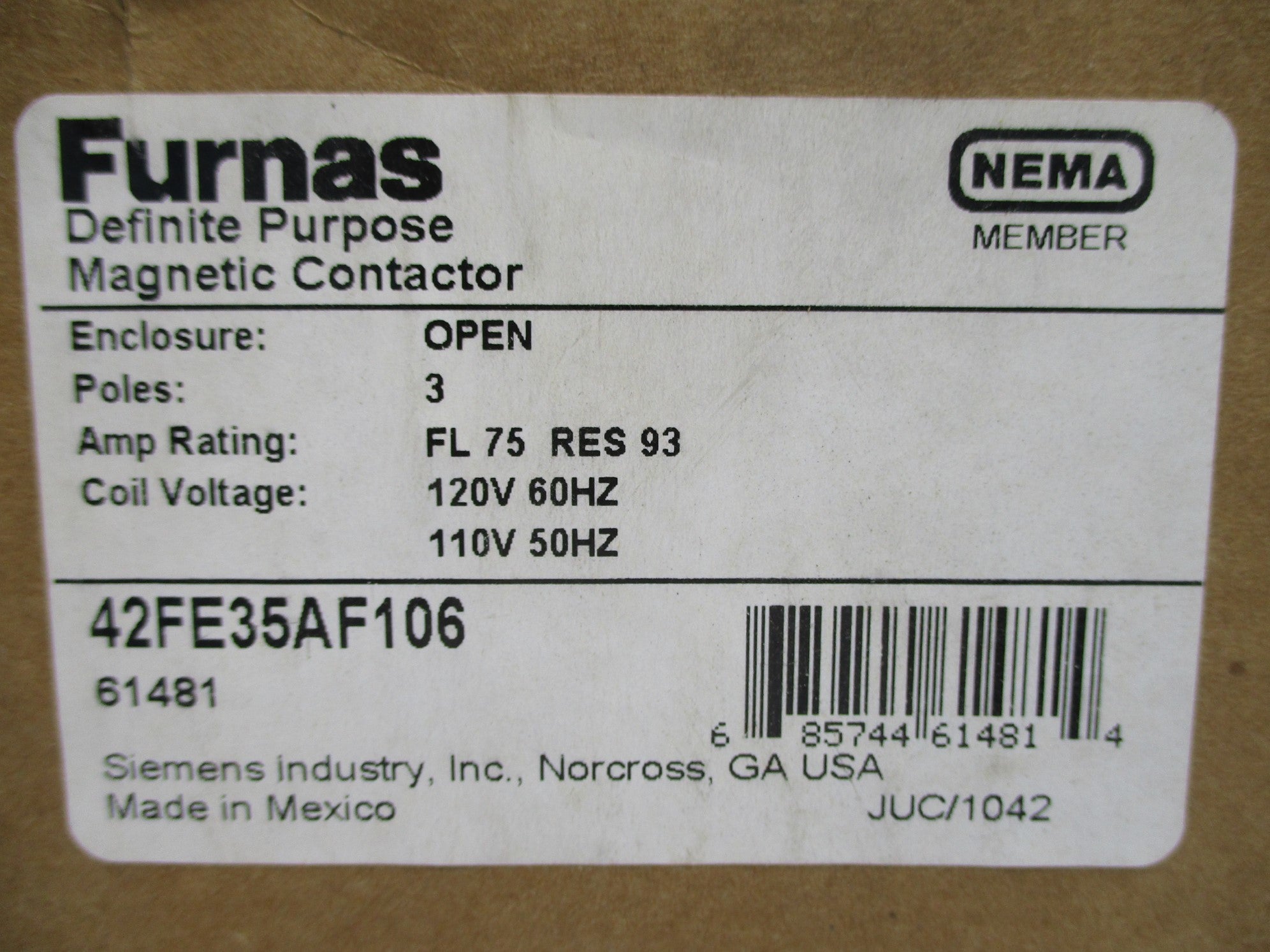 FURNAS 42FE35AF106 110/120V NSMP