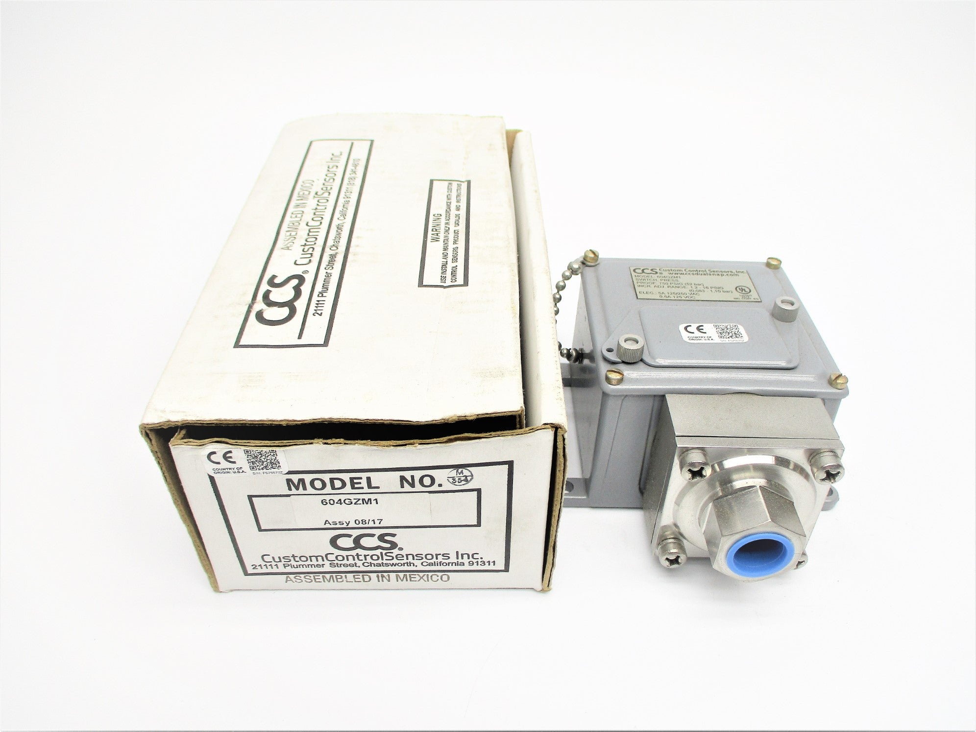 CUSTOM CONTROL SENSORS 604GZM1 1.2/16PSIG NSMP