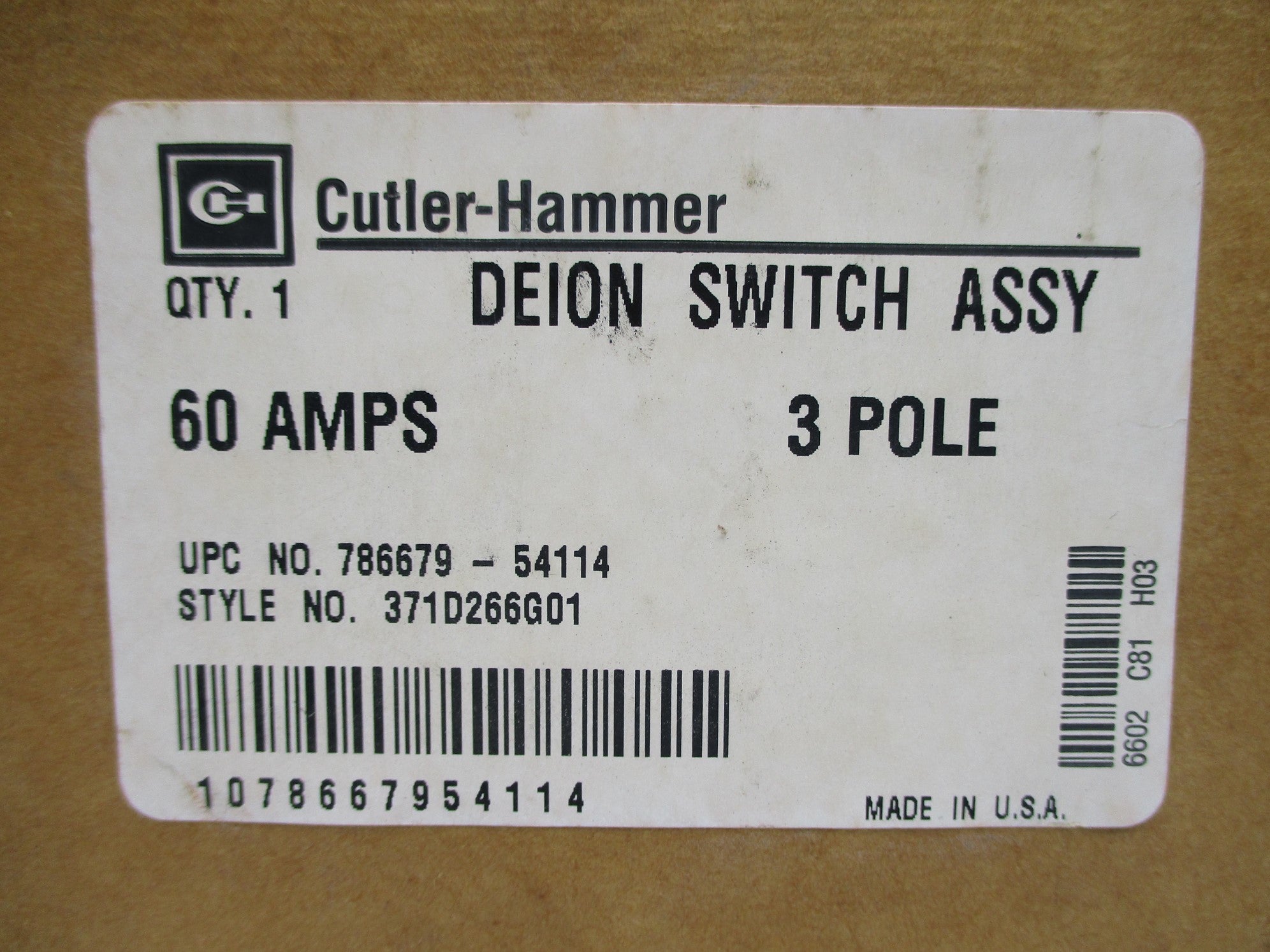 CUTLER HAMMER 371D266G01 NSMP