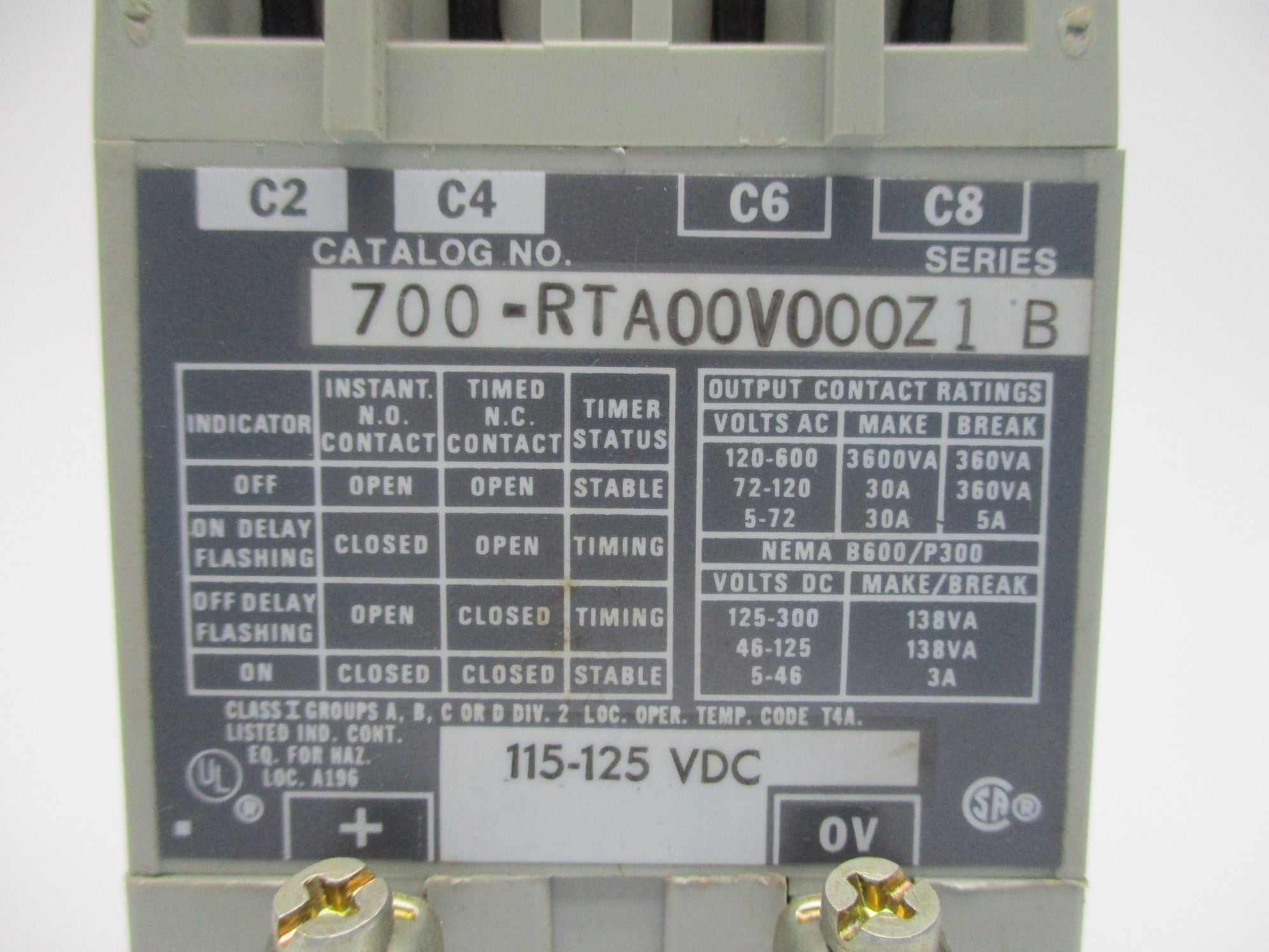 INDUSTRIAL SPARE PART 700-RTA00V000Z1 SER. B 115/125VDC UNMP