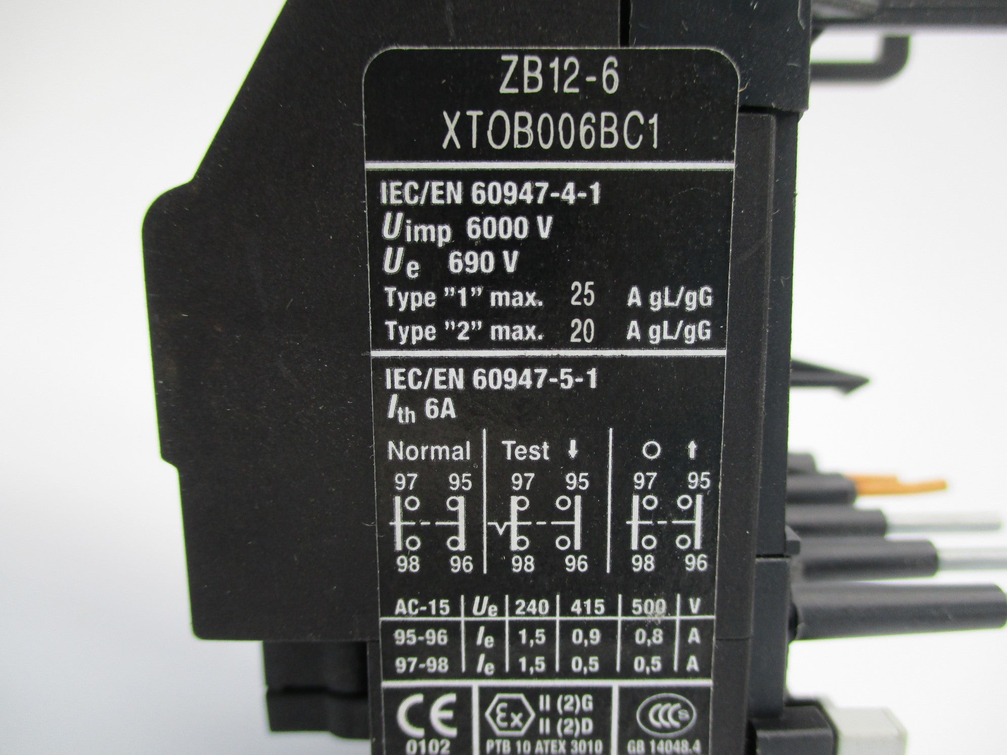 EATON ZB12-6 XT0B006BC1 690V 4-6A NSNP