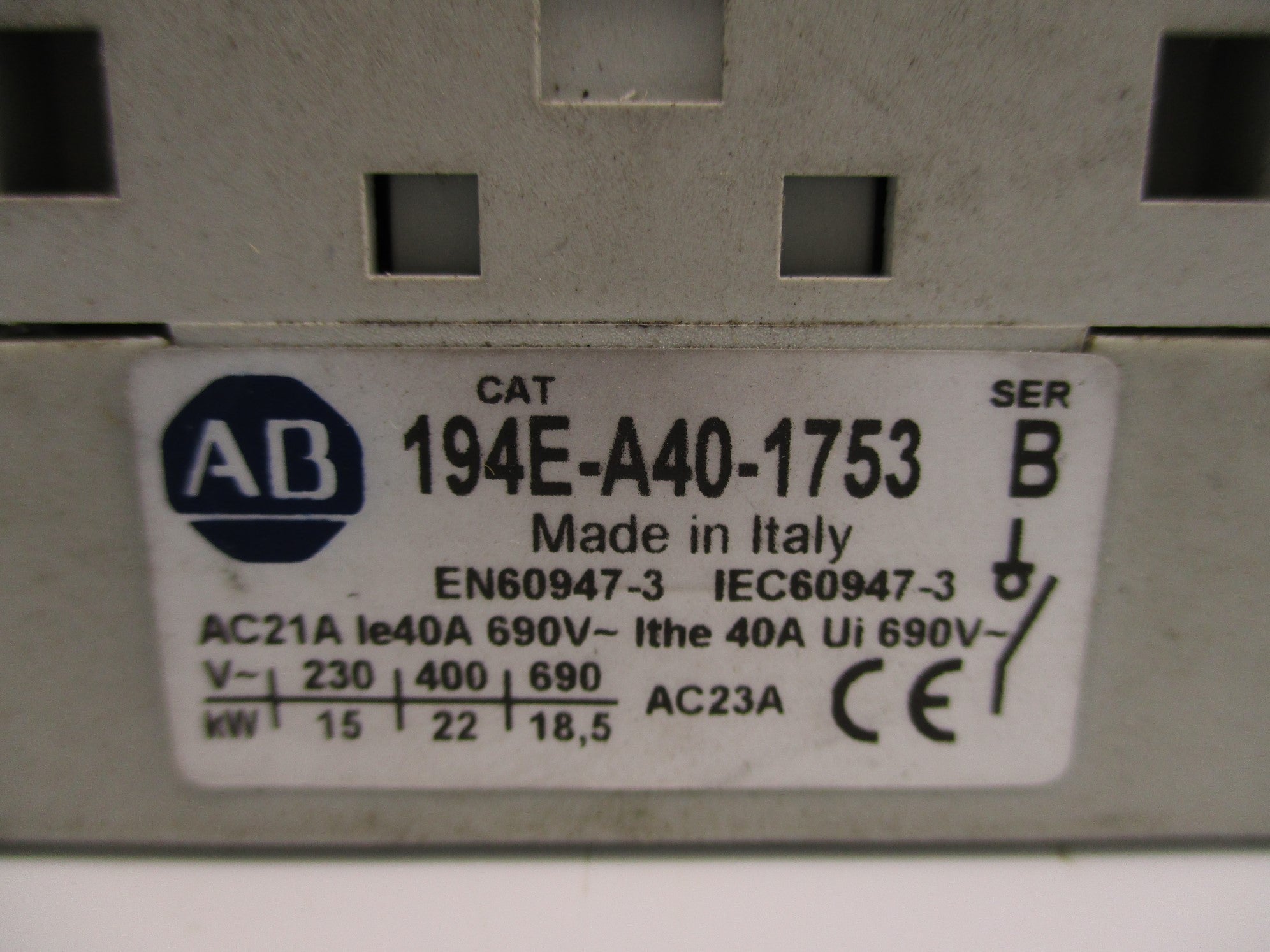 ALLEN BRADLEY 194E-A40-1753 SER. B NSNP