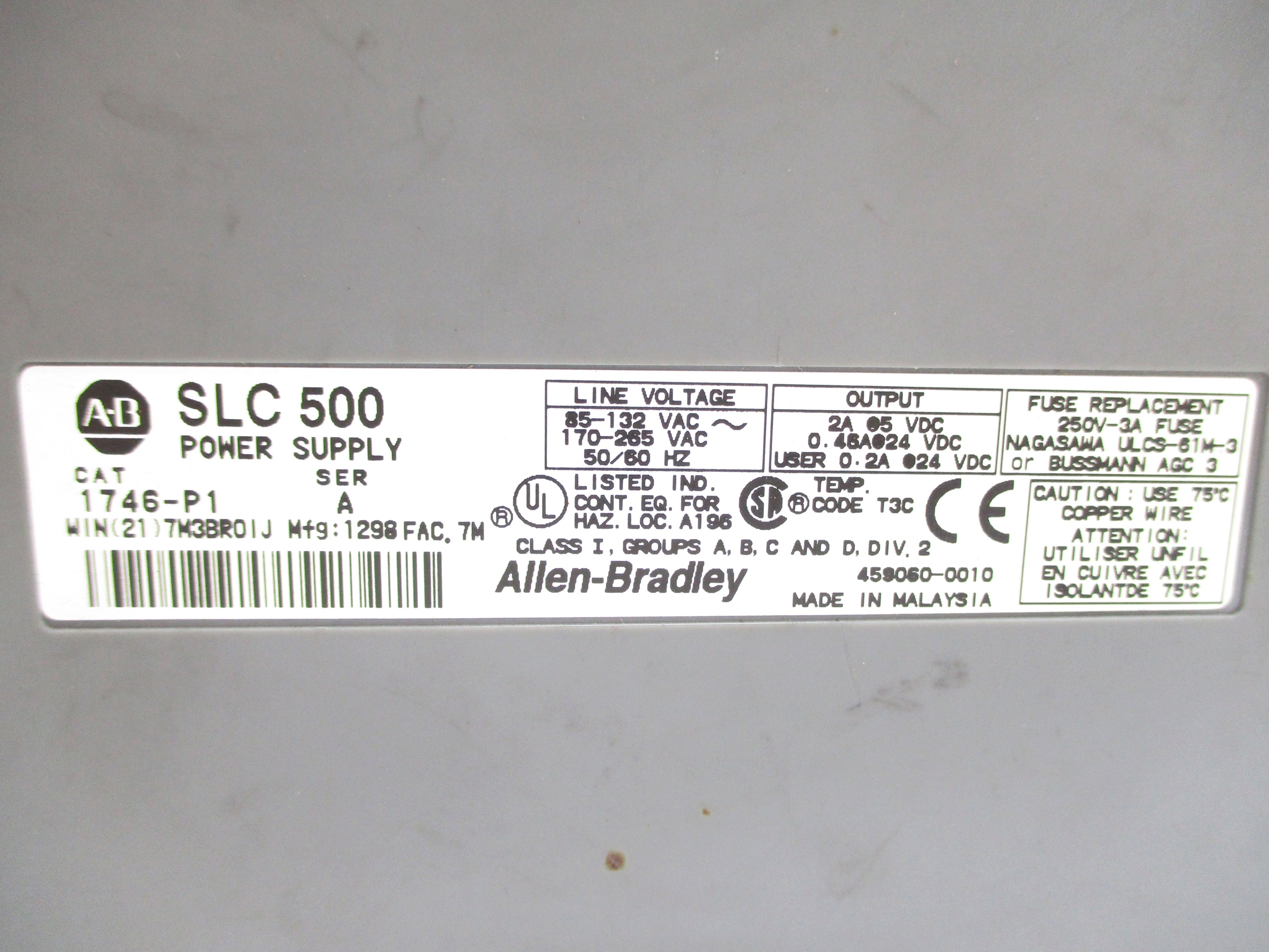 ALLEN BRADLEY 1746-P1 SER. A (AS PICTURED) NSNP