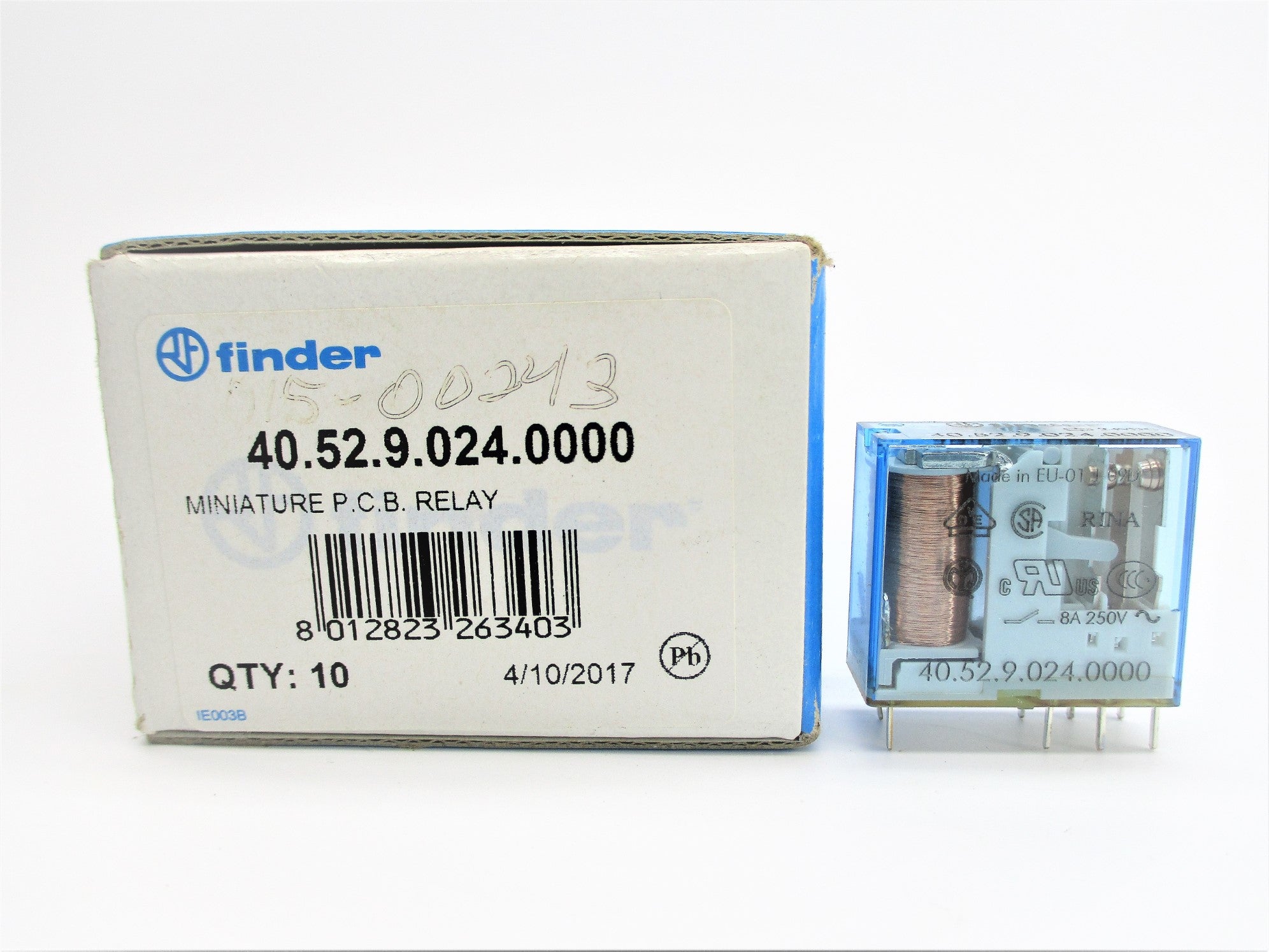 FINDER 40.52.9.024.0000 24VDC 8A 250VAC (PKG OF 10) NSMP