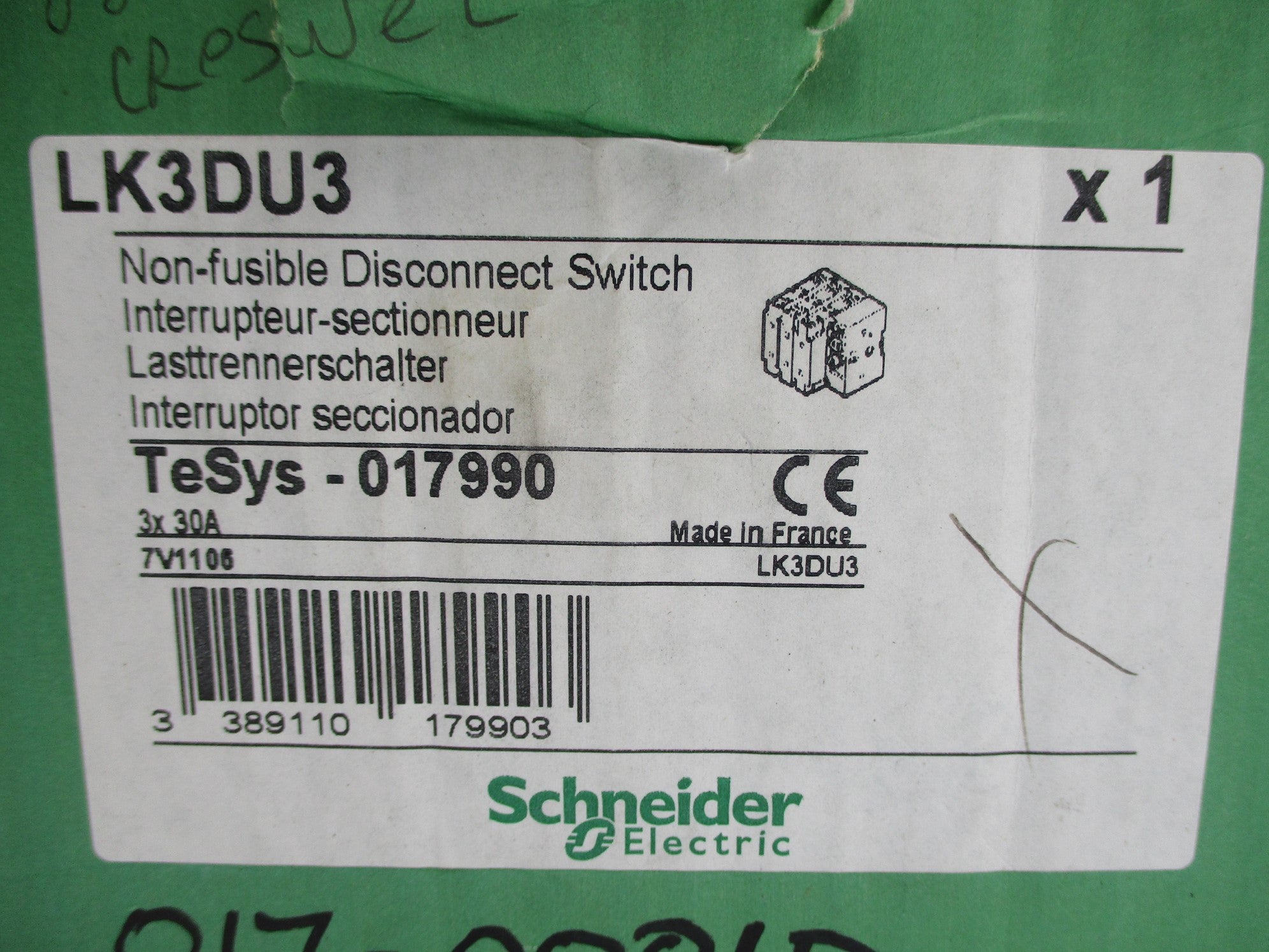SCHNEIDER ELECTRIC LK3DU3 NSMP