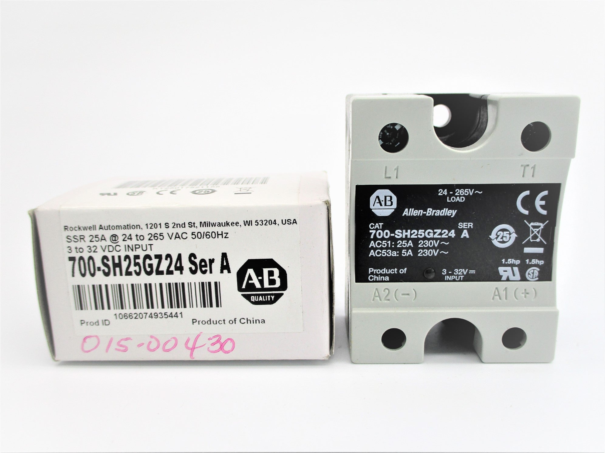 ALLEN BRADLEY 700-SH25GZ24 SER. A (WH) NSMP