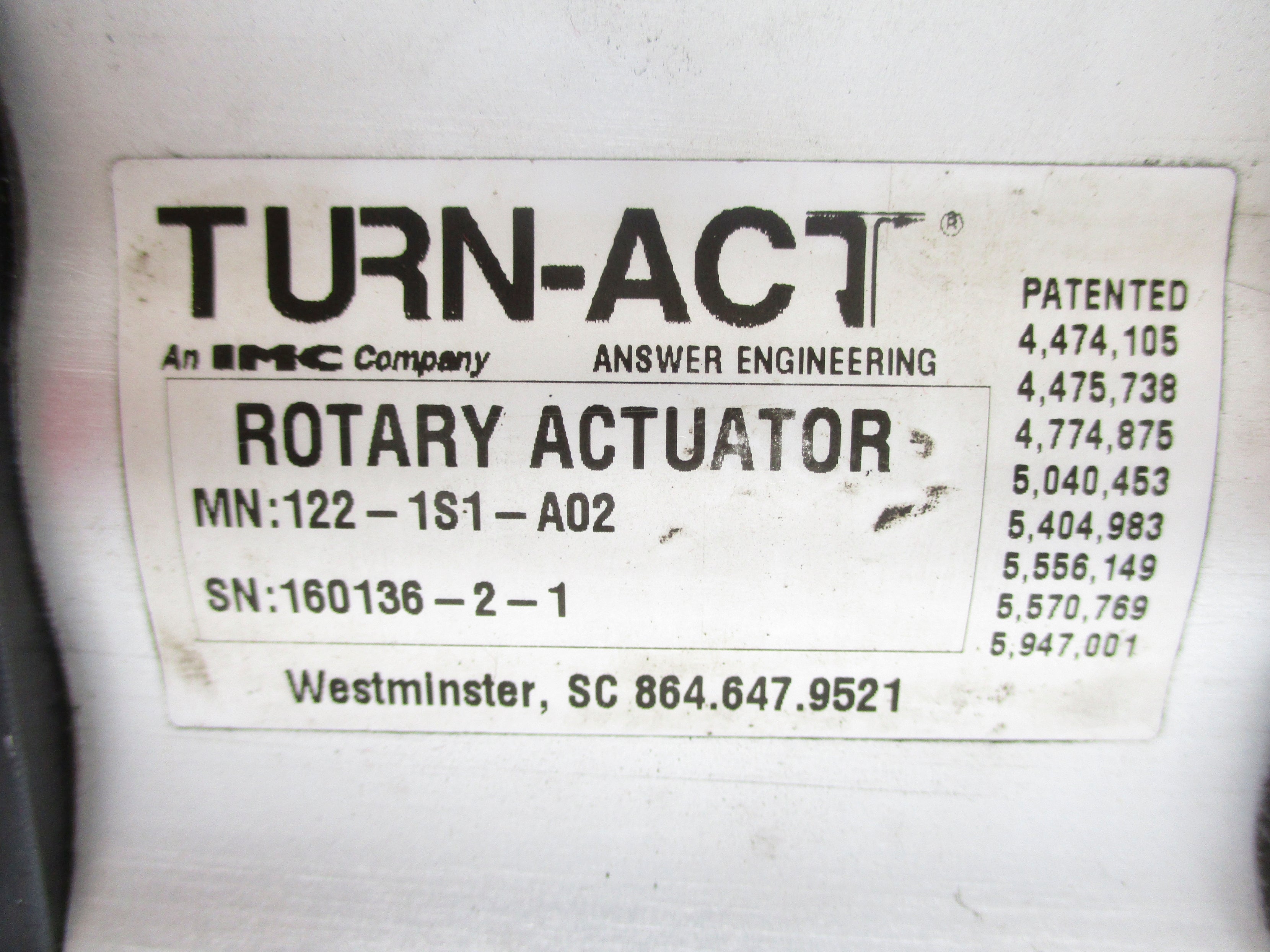 TURN-ACT 122-1S1-A02 (AS PICTURED) NSNP