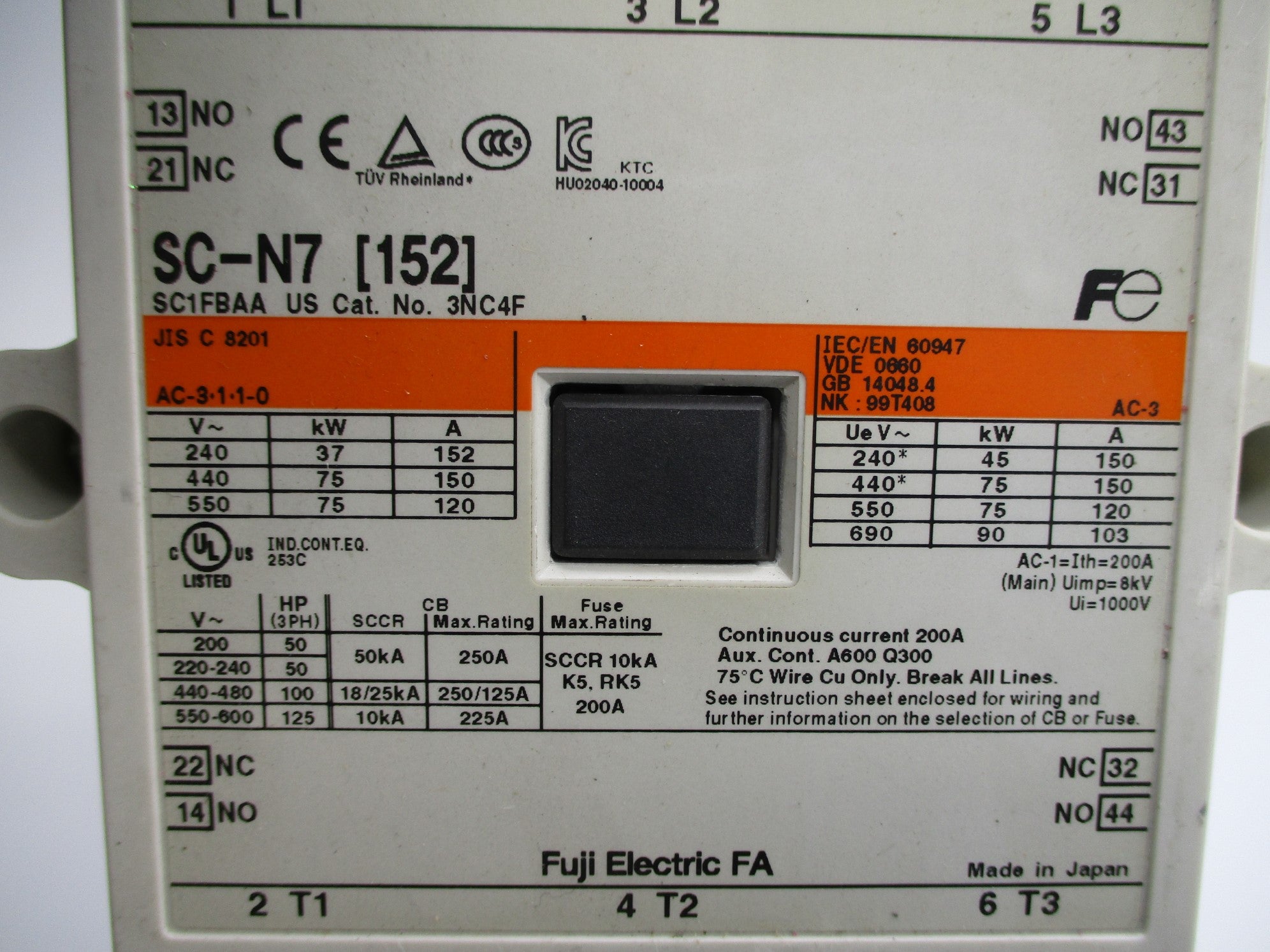 FUJI ELECTRIC 3NC4F0122 3NK4FN 110-120VDC 100-127VAC NSNP