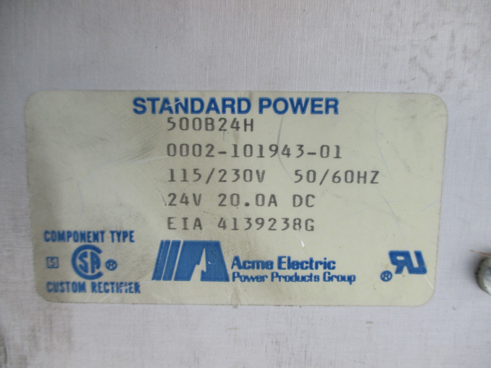 ACME ELECTRIC 500B24H UNMP