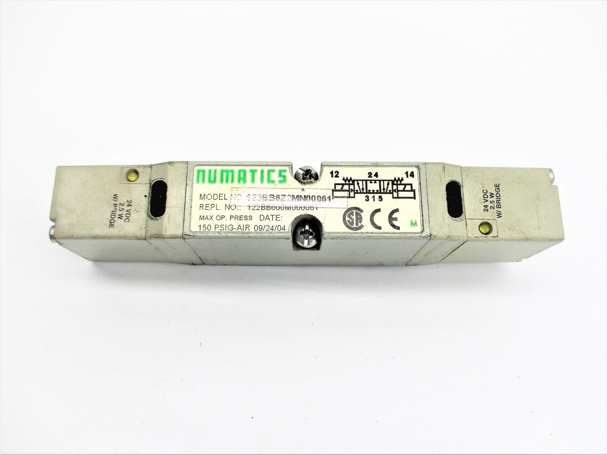 NUMATICS 123BB6Z2MN00061 24VDC 150PSIG UNMP