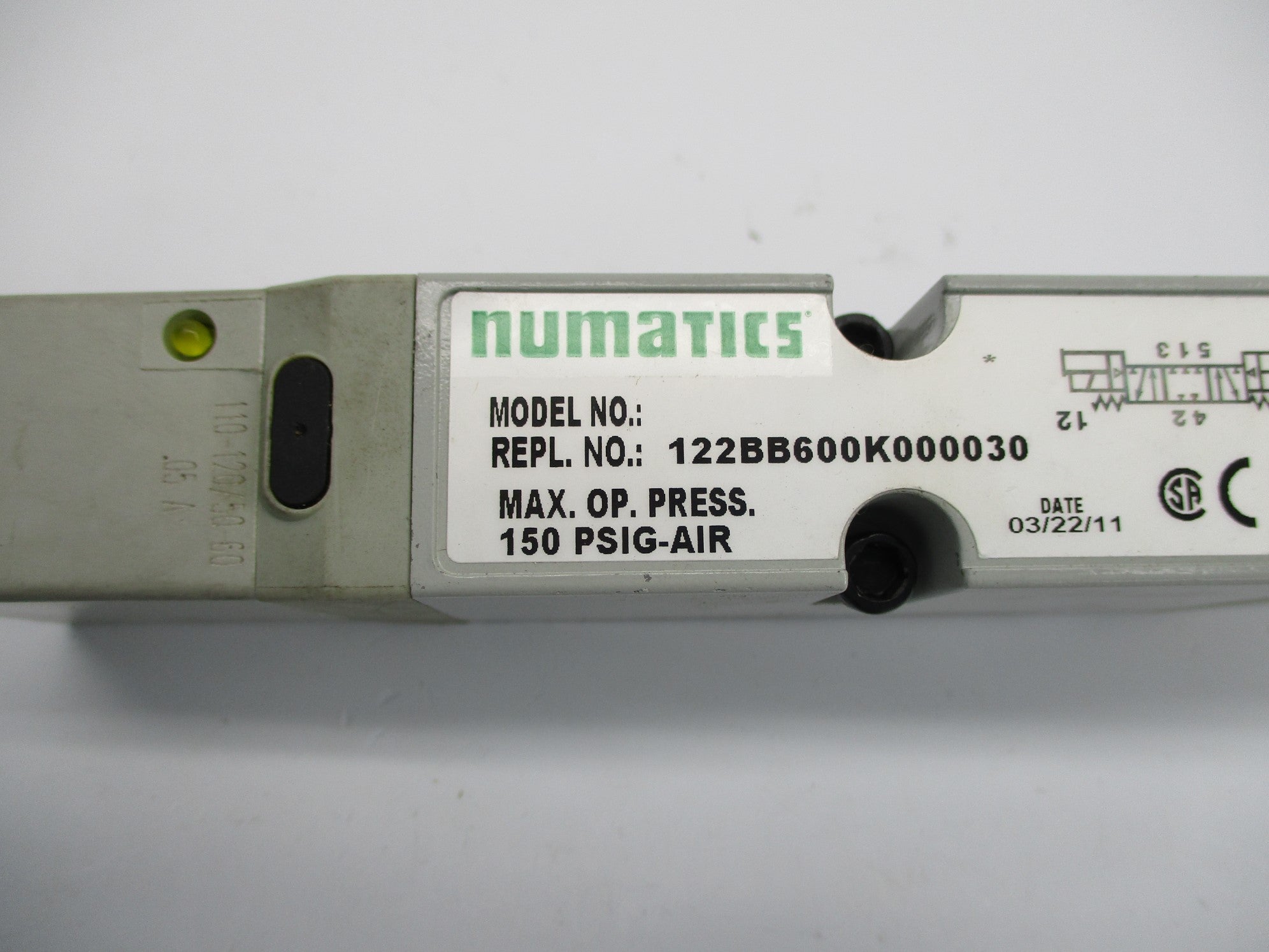 NUMATICS 122BB600K000030 110/120V 150PSIG UNMP
