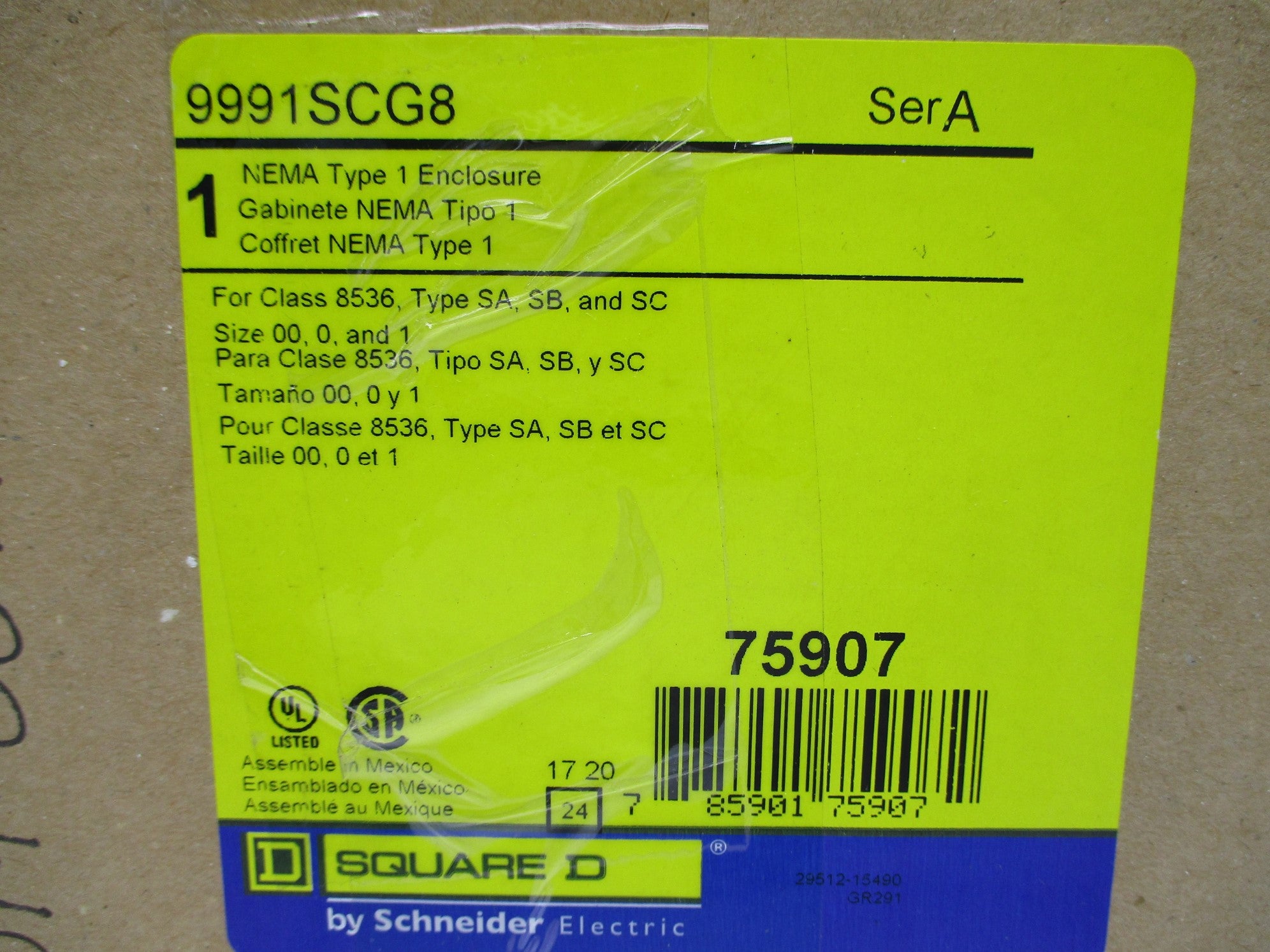 SQUARE D 9991SCG8 SER. A NSMP