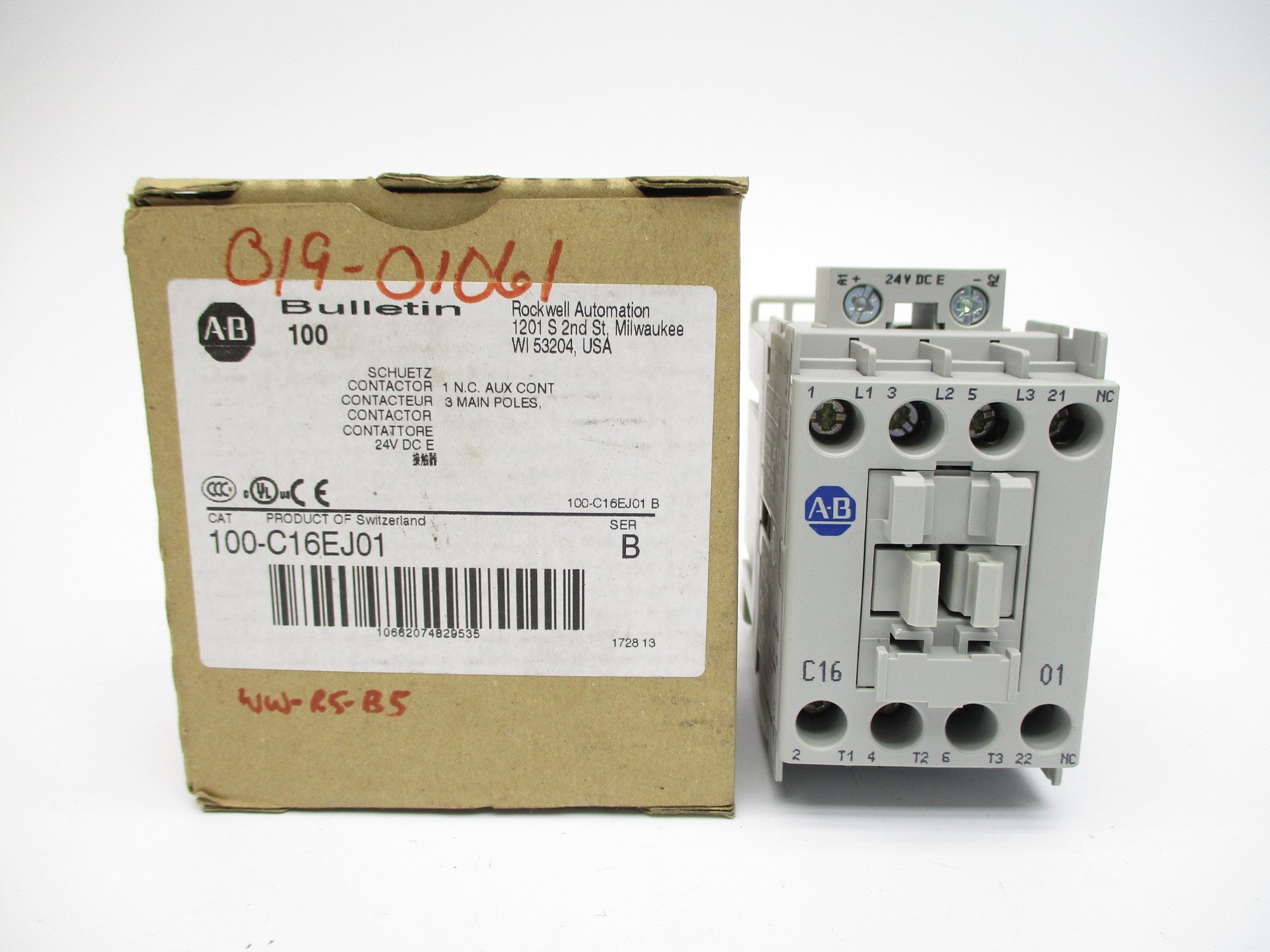 ALLEN BRADLEY 100-C16EJ01 SER. B 24VDC (BR/WH) NSMP