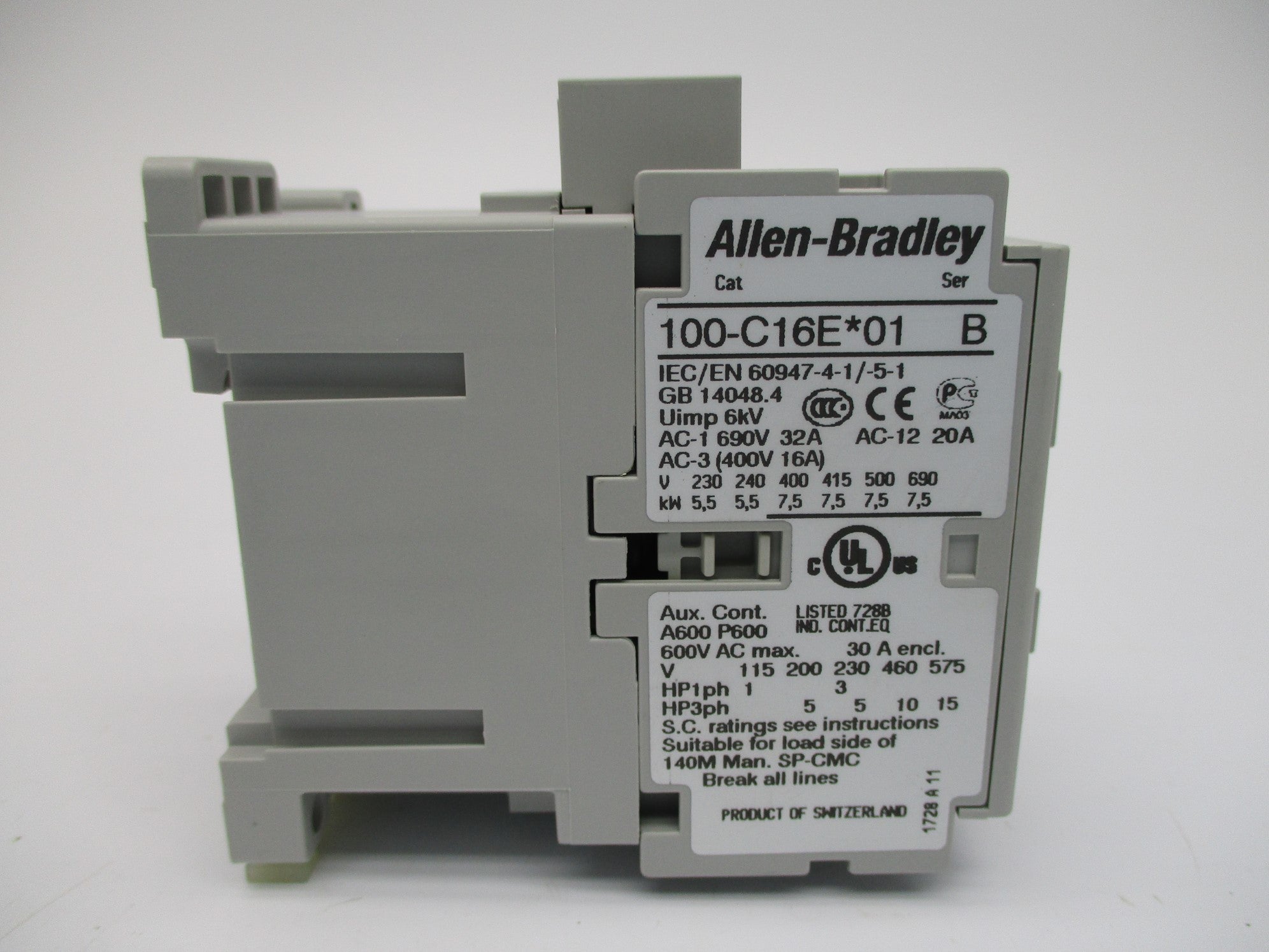 ALLEN BRADLEY 100-C16EJ01 SER. B 24VDC (BR/WH) NSMP