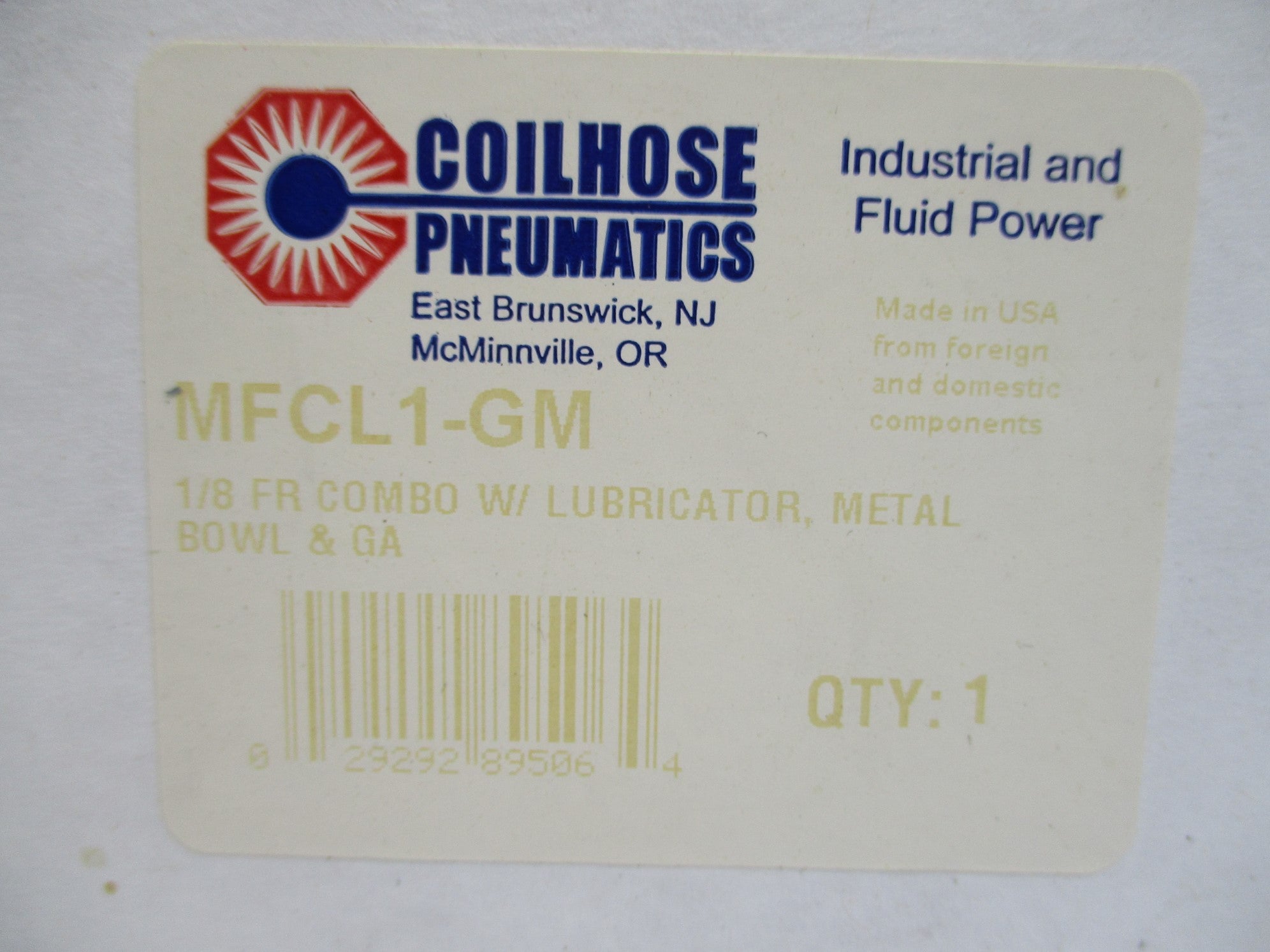 COILHOSE PNEUMATICS MFCL1-GM 0-125PSI NSMP