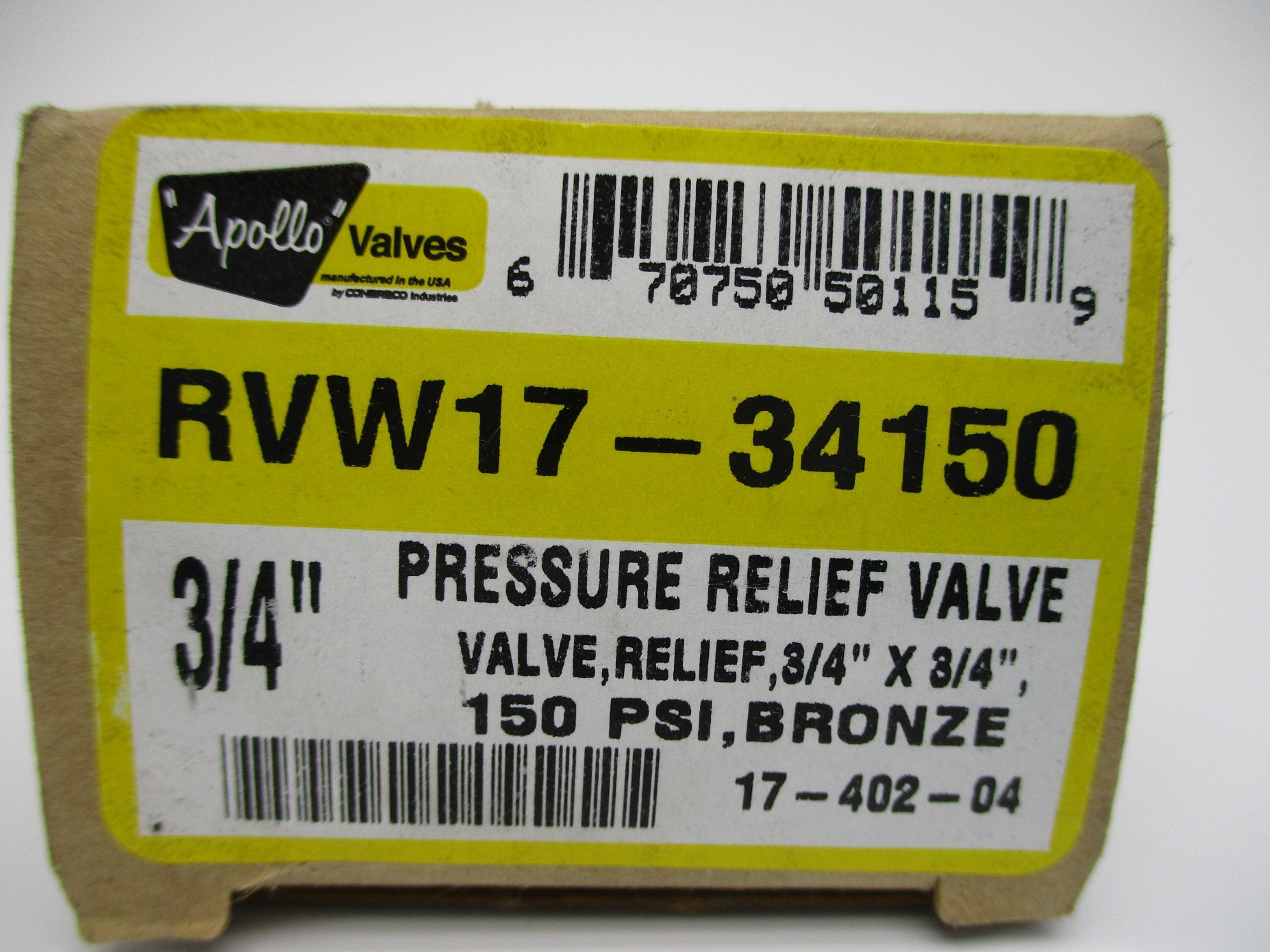 APOLLO VALVES 17-402-04 RVW17-34150 150PSI NSMP
