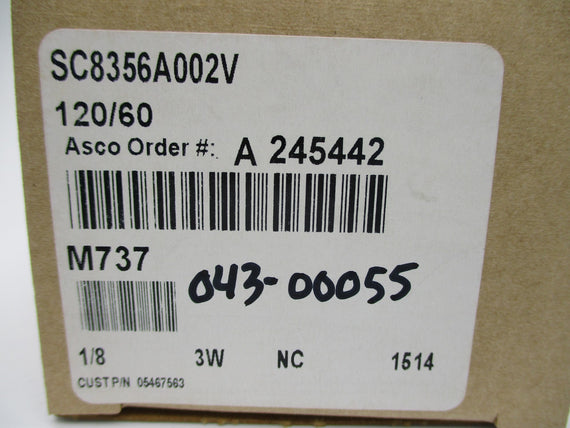 ASCO SC8356A002V 145PSI 120/60 110/50  NSMP