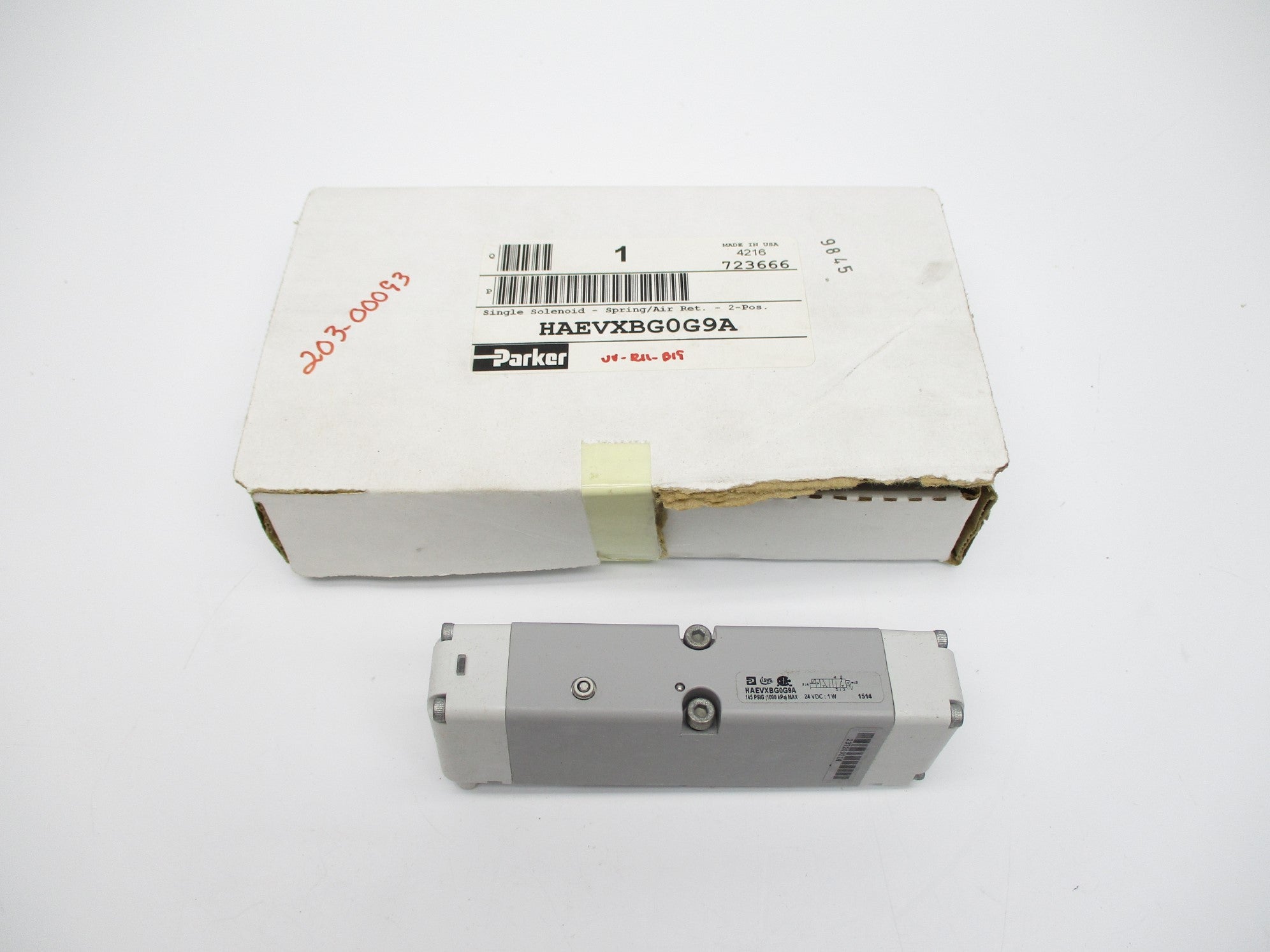 PARKER HAEVXBG0G9A 145PSIG 24VDC NSMP