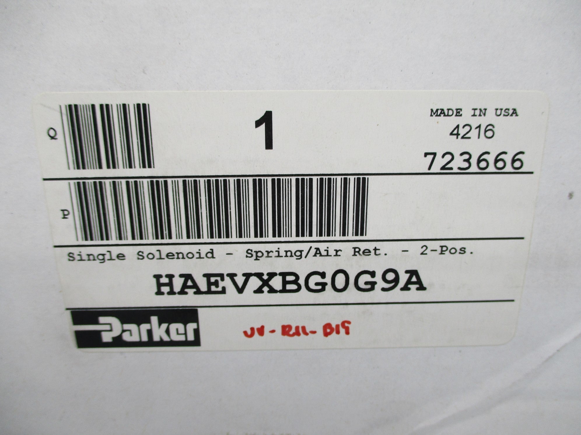 PARKER HAEVXBG0G9A 145PSIG 24VDC NSMP