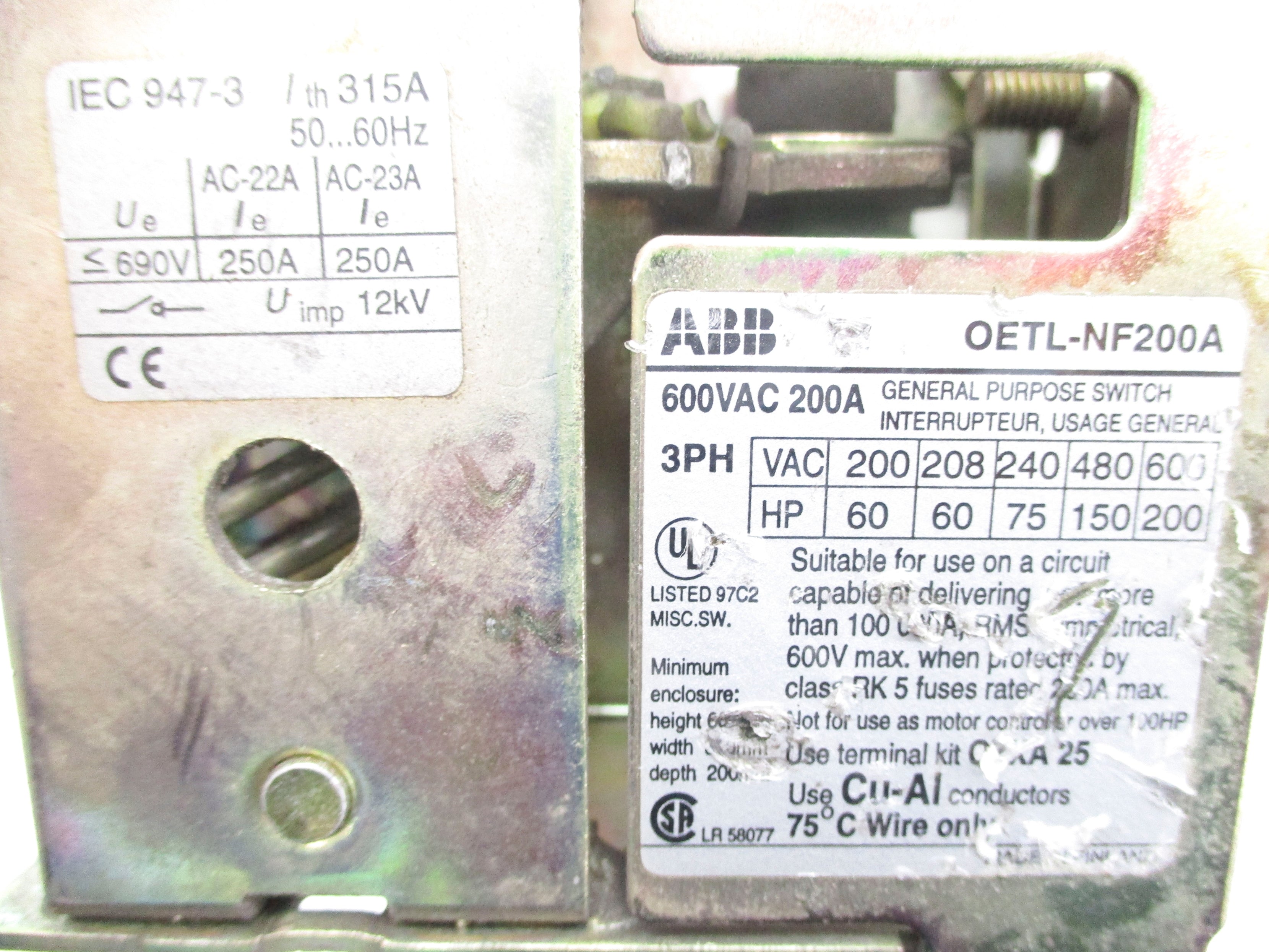 ABB OETL-NF200A UNMP