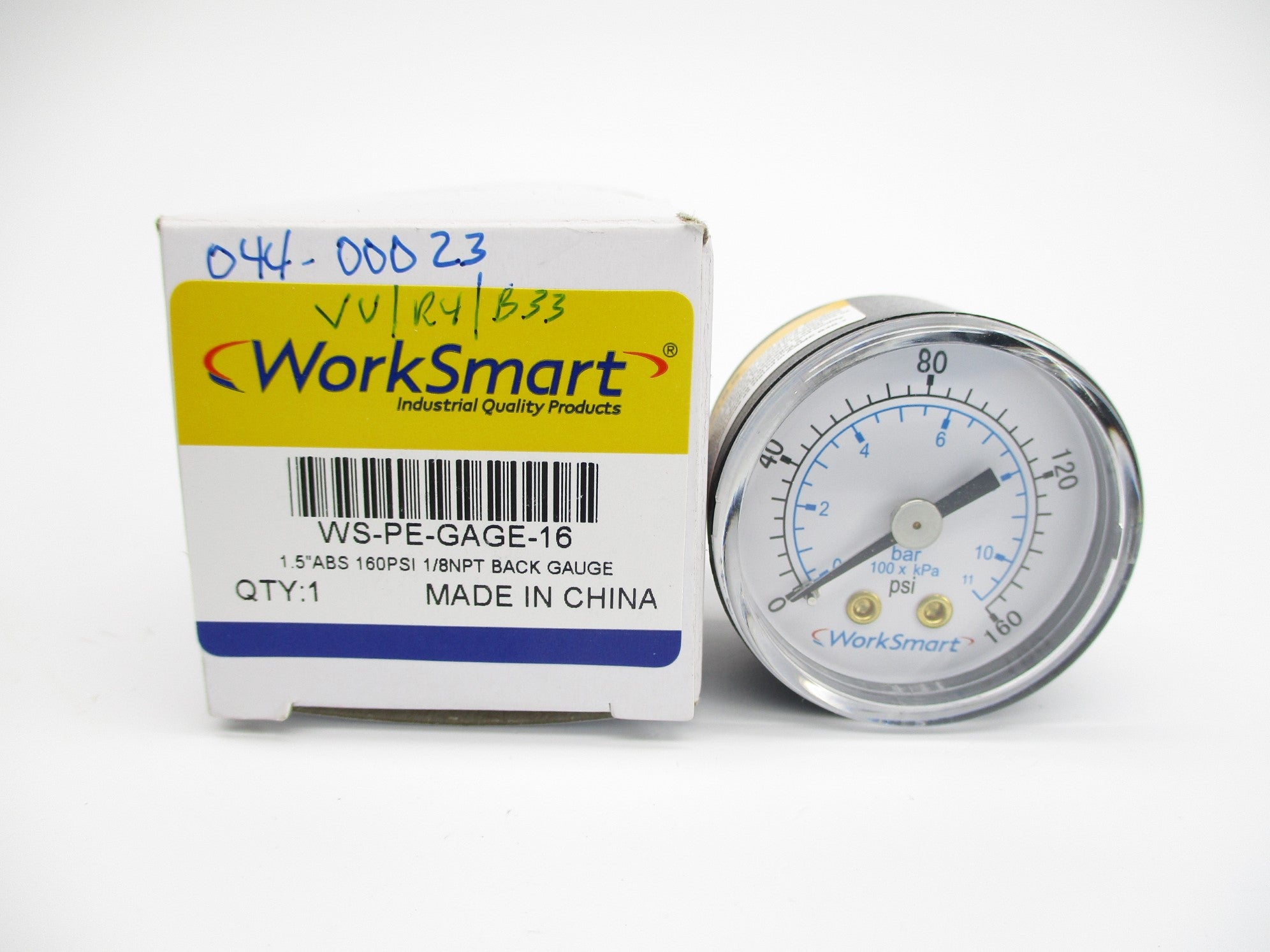 WORKSMART WS-PE-GAGE-16 0-160PSI 1.5" NSMP