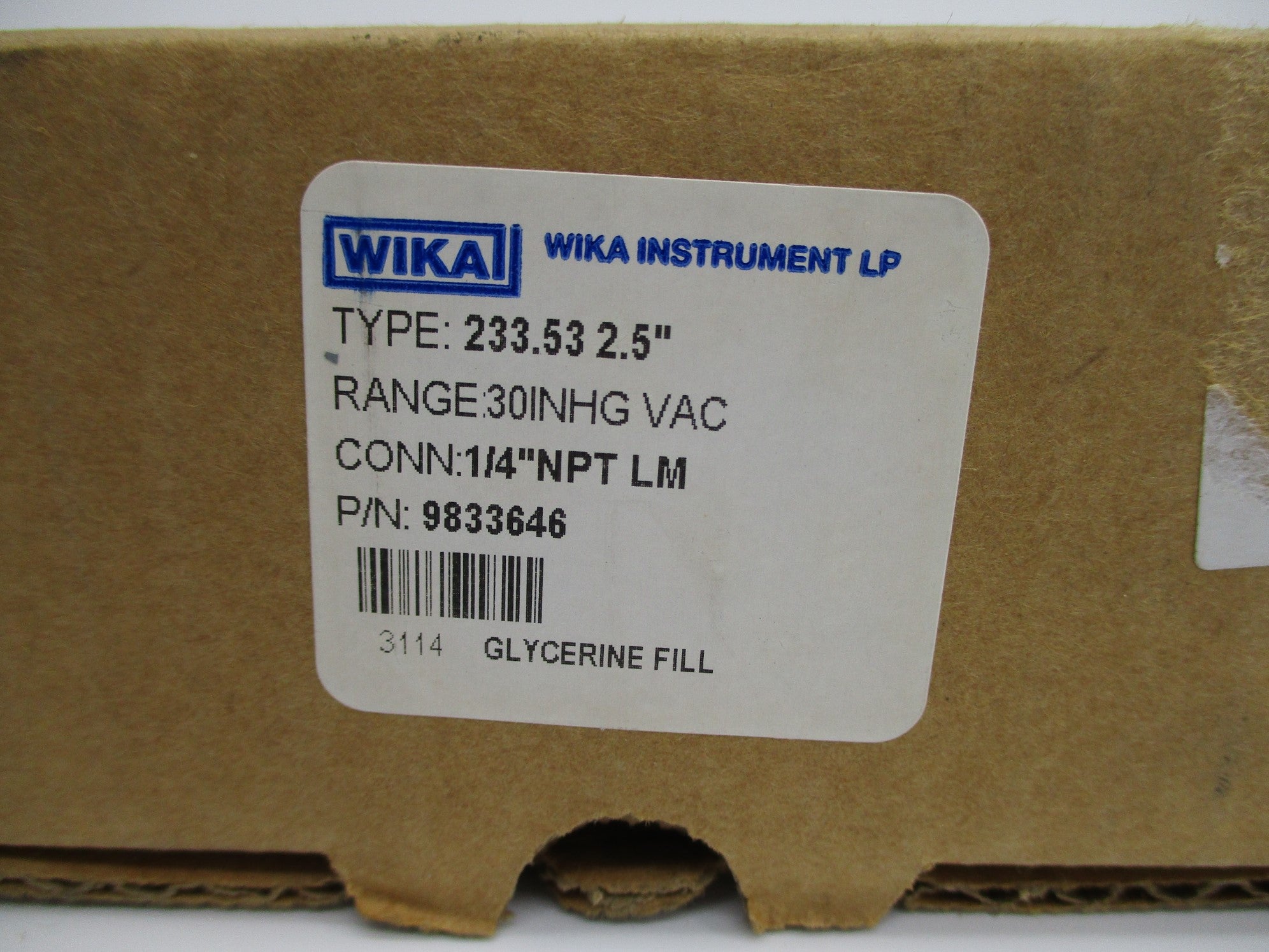 WIKA 9833646 30INHGVAC NSMP