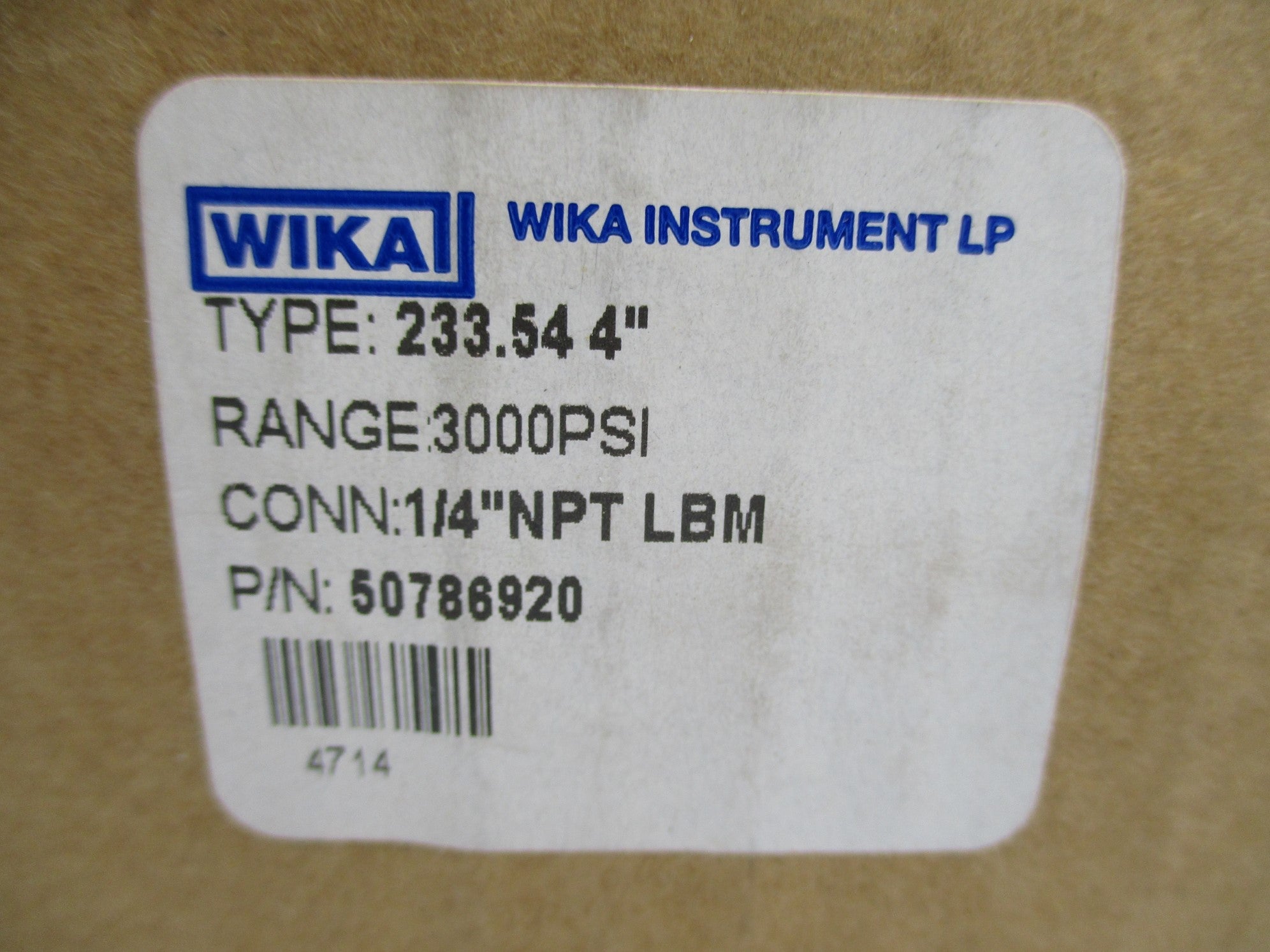 WIKA 50786920 3000PSI NSMP