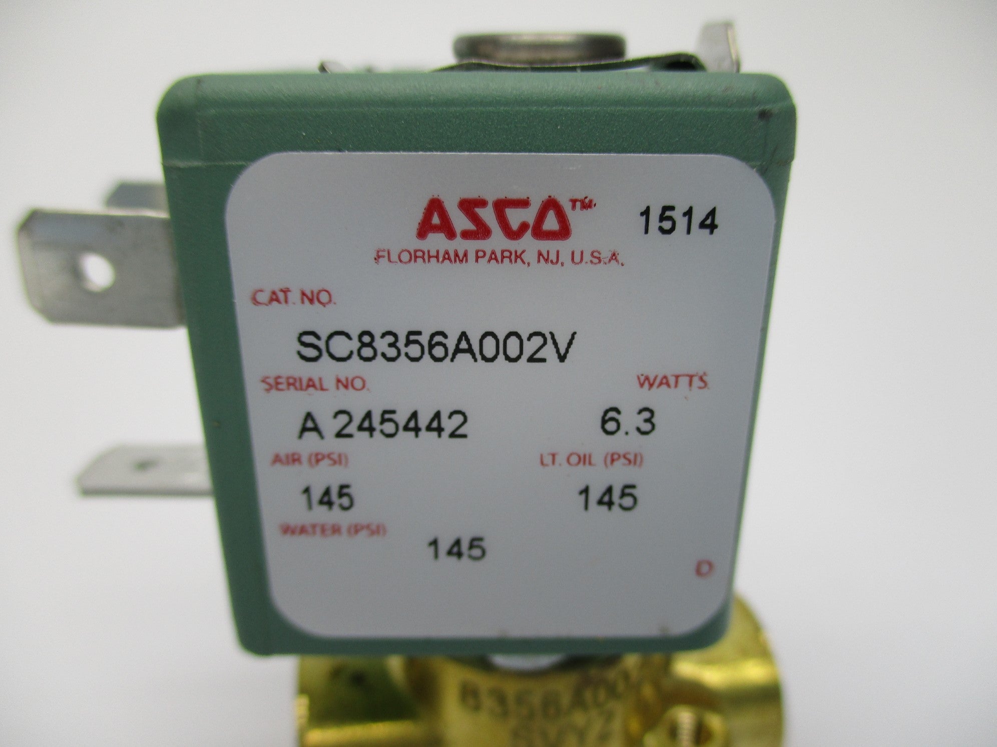 ASCO SC8356A002V 145PSI 110/120V NSNP