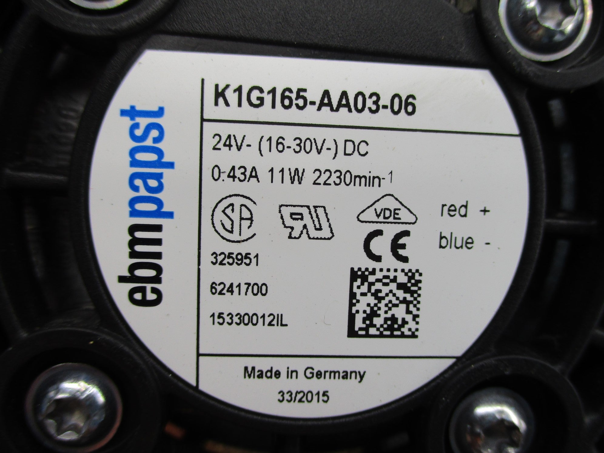 EBMPAPST K1G165-AA03-06 (AS PICTURED) NSNP